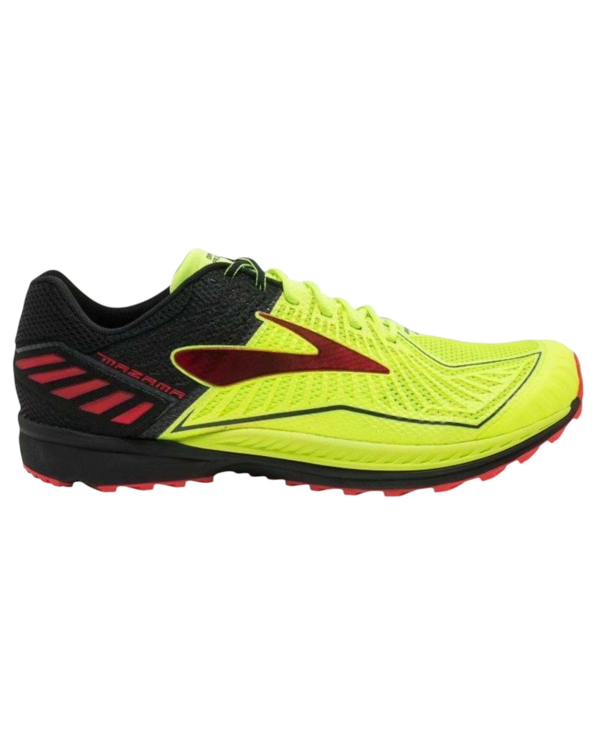1 Brooks Mens Mazama Trail Runners Shoes BLACK/RED/YELLOW, 1 of 6