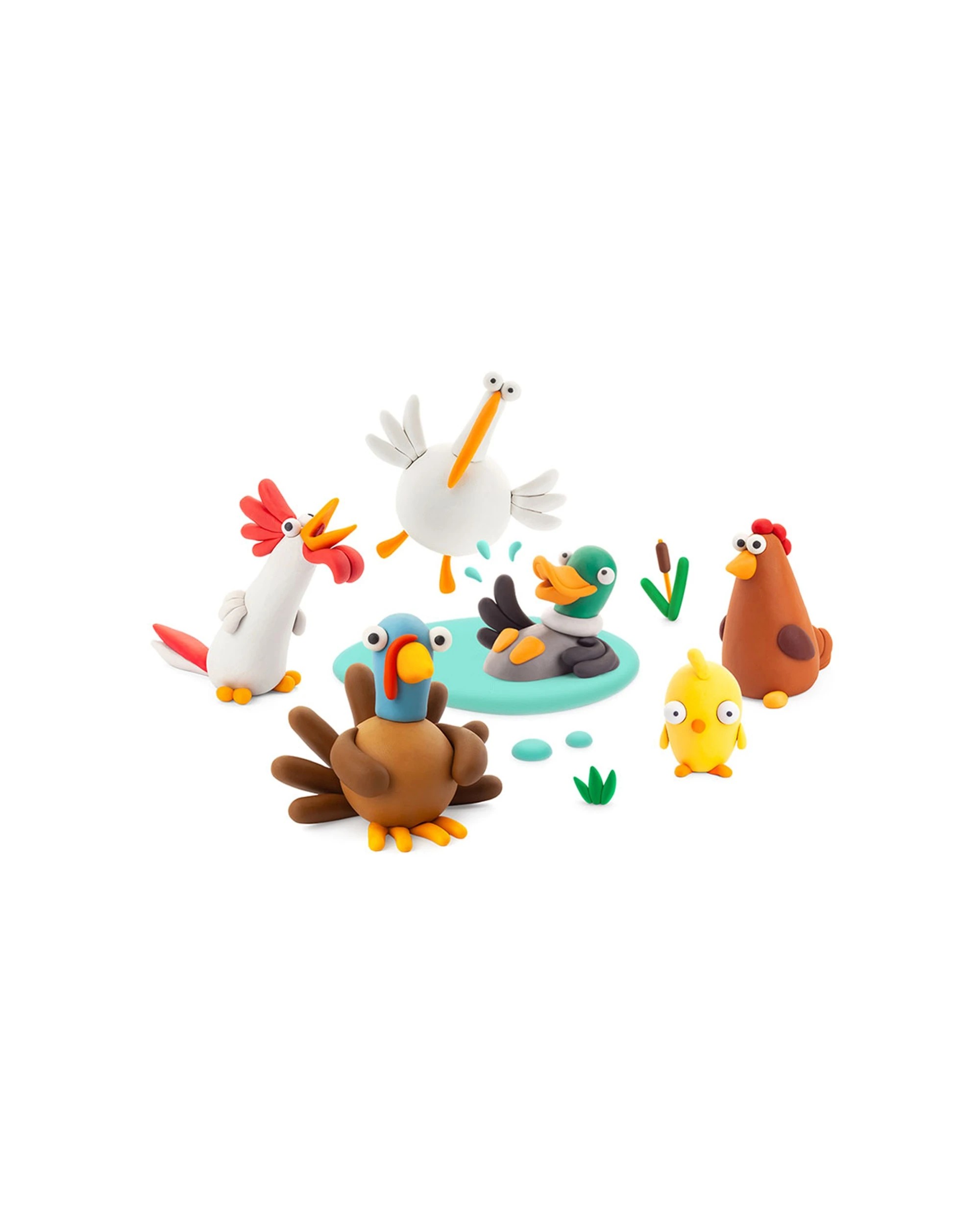 4 Hey Clay Farm Birds 15 Cans & 2 Tools Kids/Childrens Creative Clay Play Set - Multi, 4 of 6