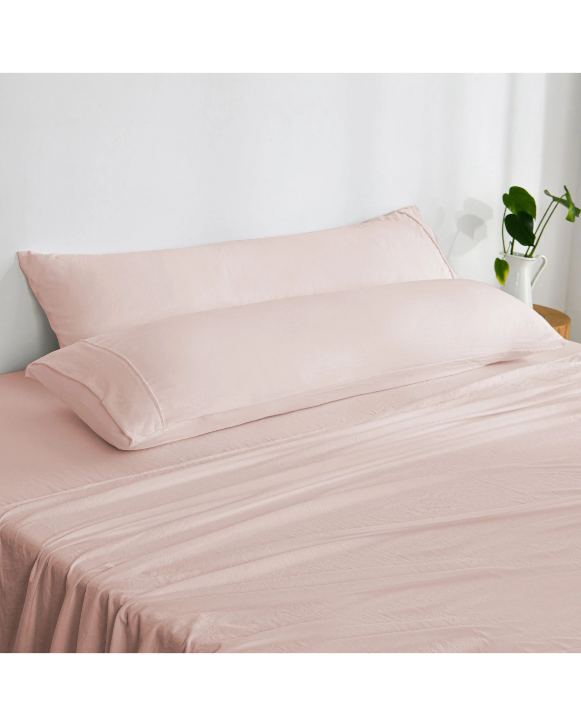 1 Dreamaker Superfine Washed Microfibre Body Pillowcase Twin Pack - Blush Pink, 1 of 5