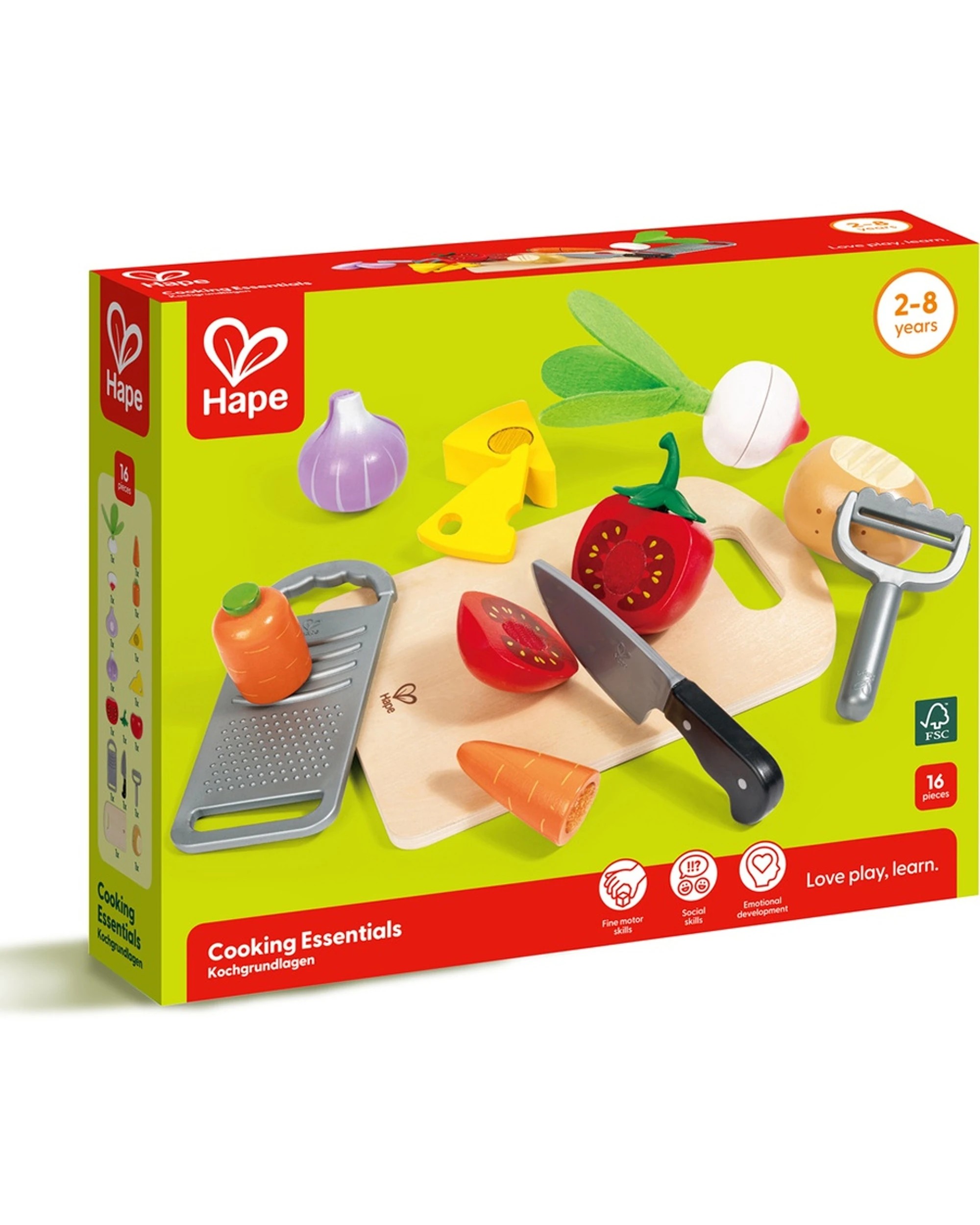 2 Hape Cooking Essentials Wooden Toy Vegetable Set Cutting Board - Multi, 2 of 4