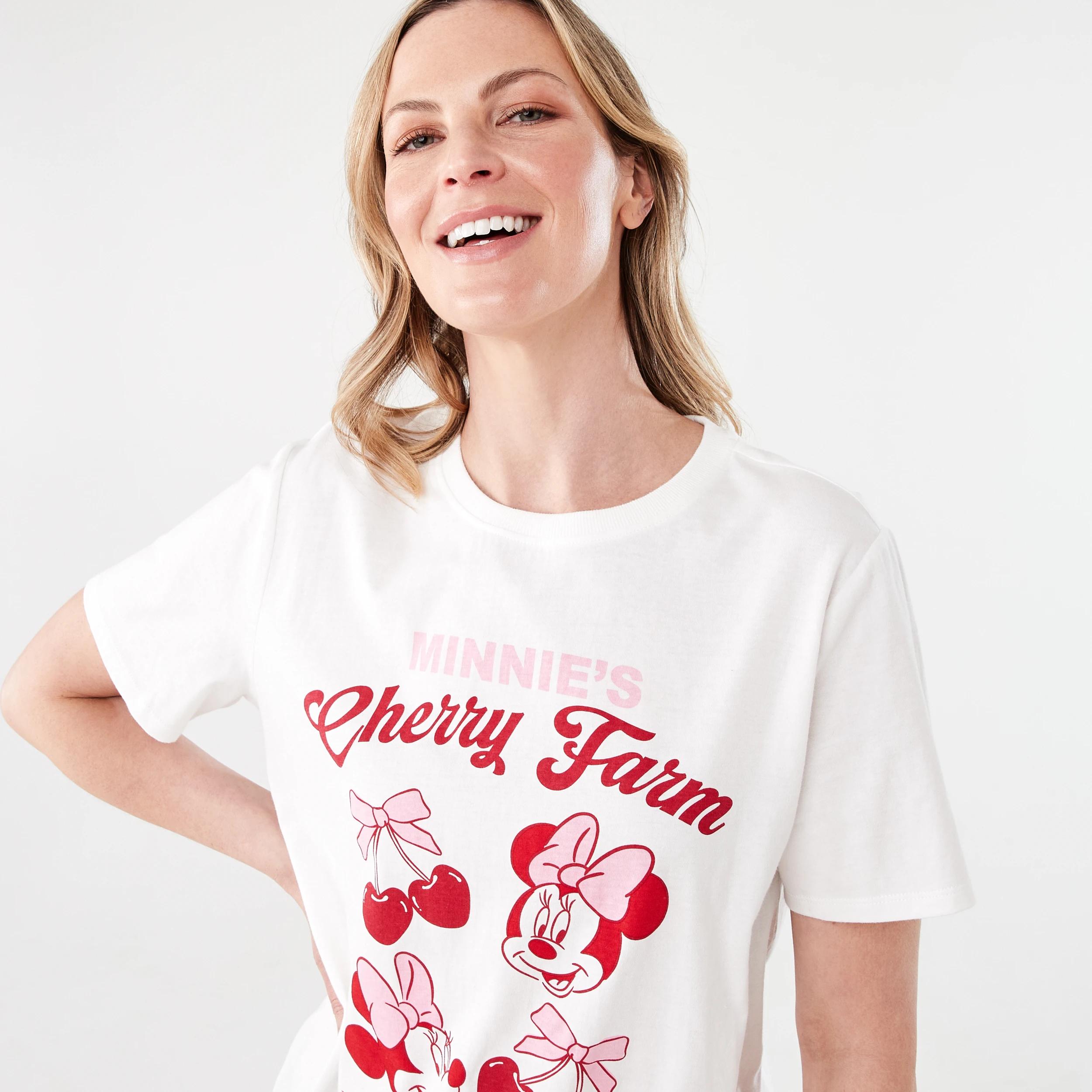 4 Minnie Mouse License Short Sleeve T-shirt MINNIE CHERRY WHITE, 4 of 5