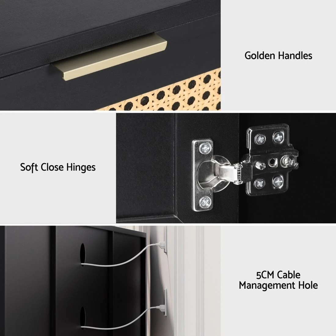 9 Artiss TV Unit 150cm Storage Cabinet - Black, 9 of 10