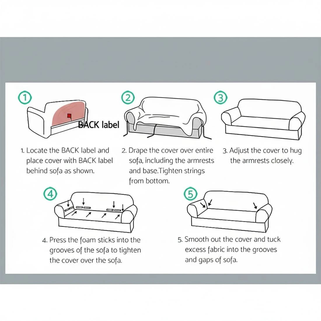 6 Artiss Sofa Cover Couch Covers 2 Seater Velvet - Grey, 6 of 6
