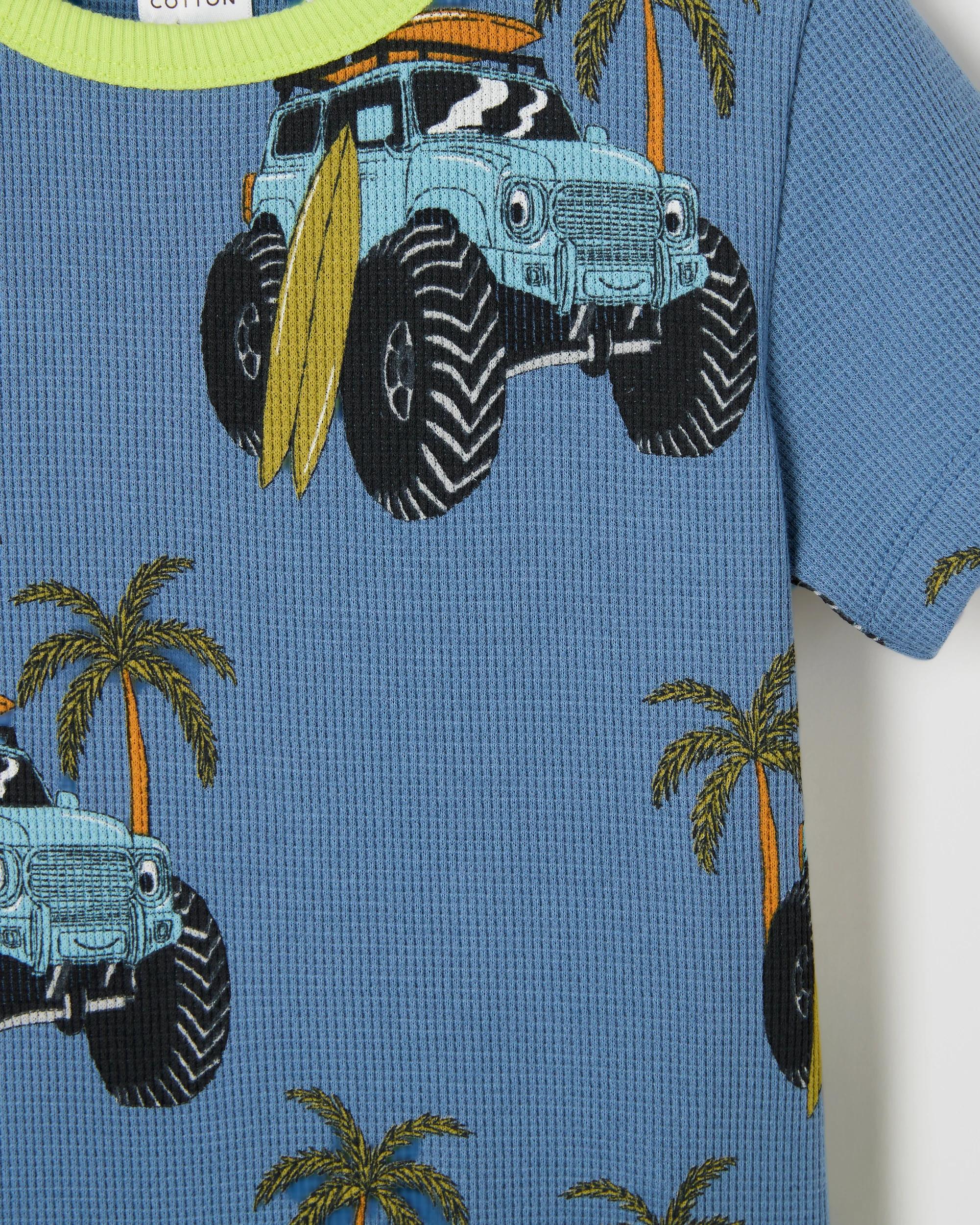 6 Target Kids Organic Cotton Younger Boys Elevated Knit Waffle Pyjama Set MULTI SURF VAN, 6 of 6