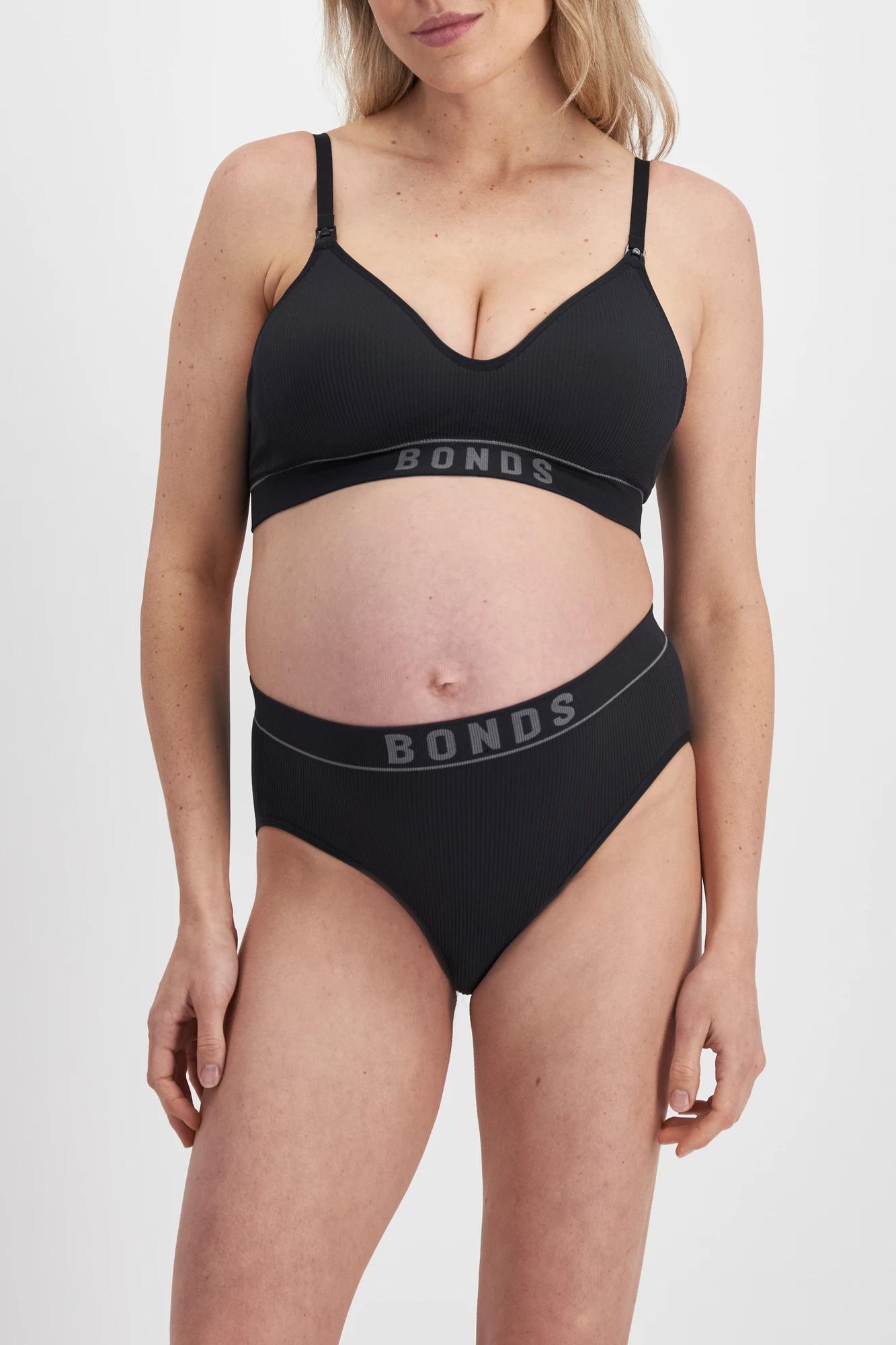 5 Bonds Maternity Bumps Retro Rib Wirefree Bra BLACK, 5 of 5