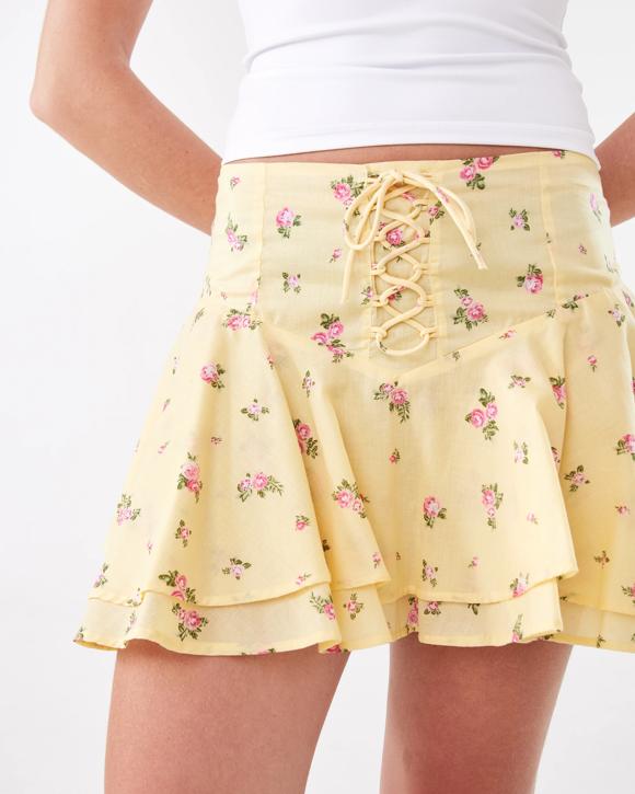 Boho Ruffle Mini Skirt