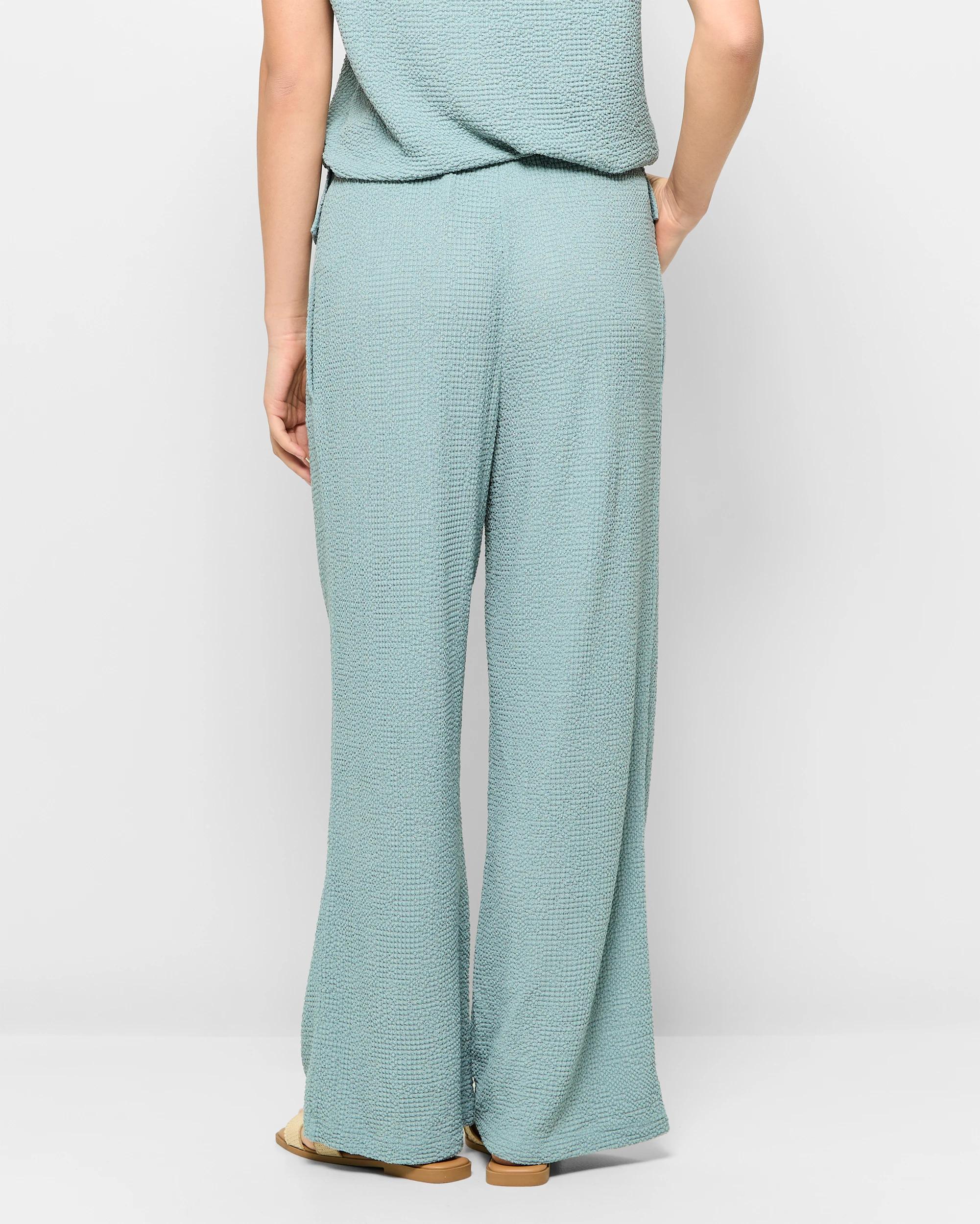 4 Target Textured Pull On Wide Leg Pants SEA BLUE, 4 of 5
