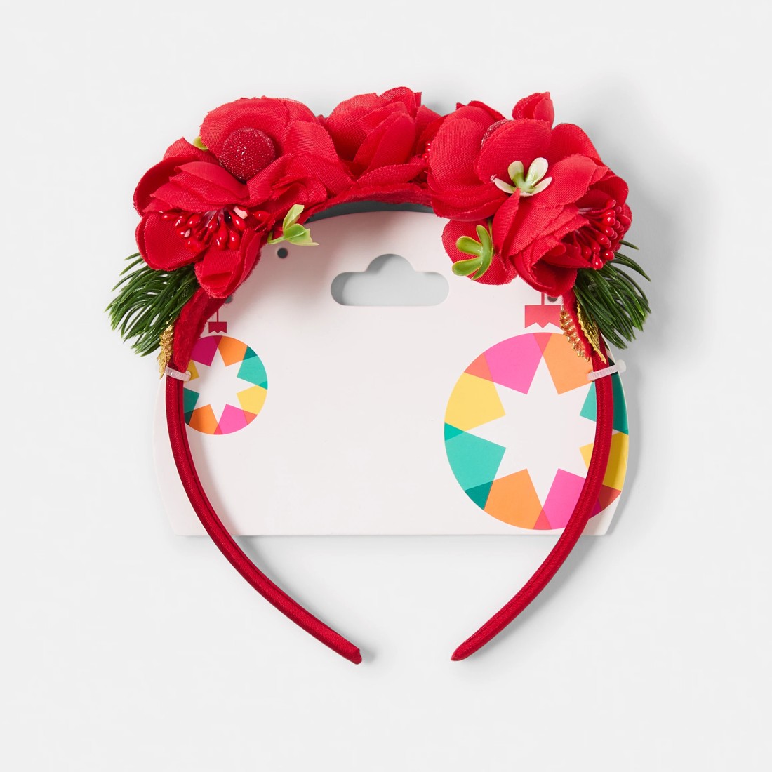 4 Christmas Floral Headband - Red, 4 of 4