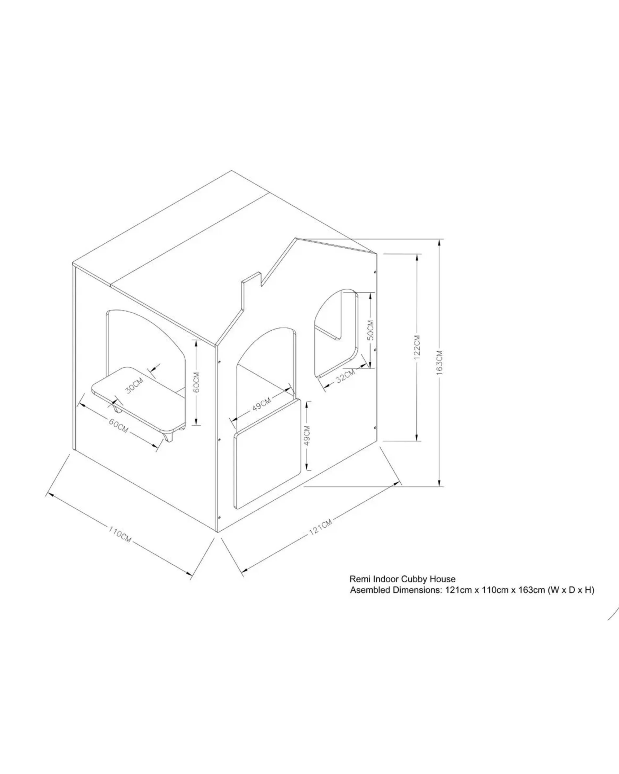 2 Hide & Seek Kids Remi Indoor Cubby House - & White - Grey, 2 of 2