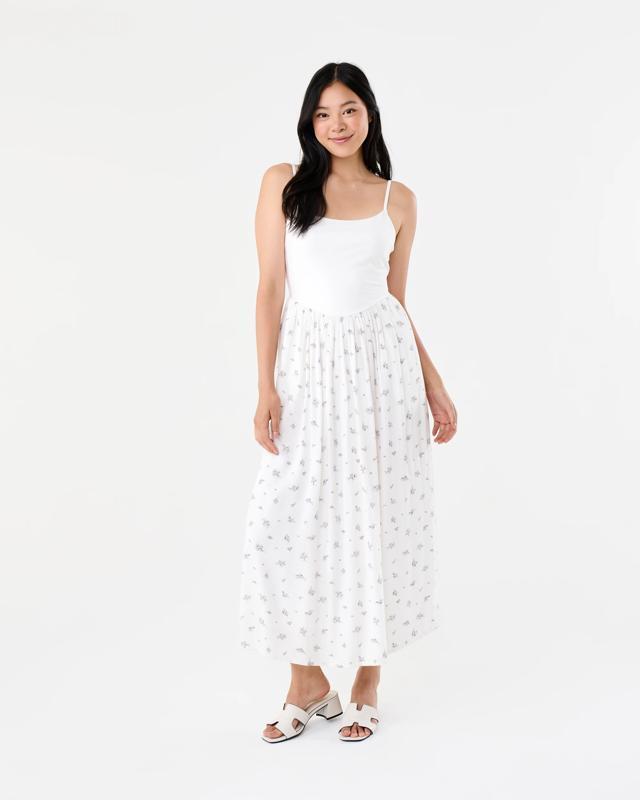 Sleeveless Knit Woven Midi D