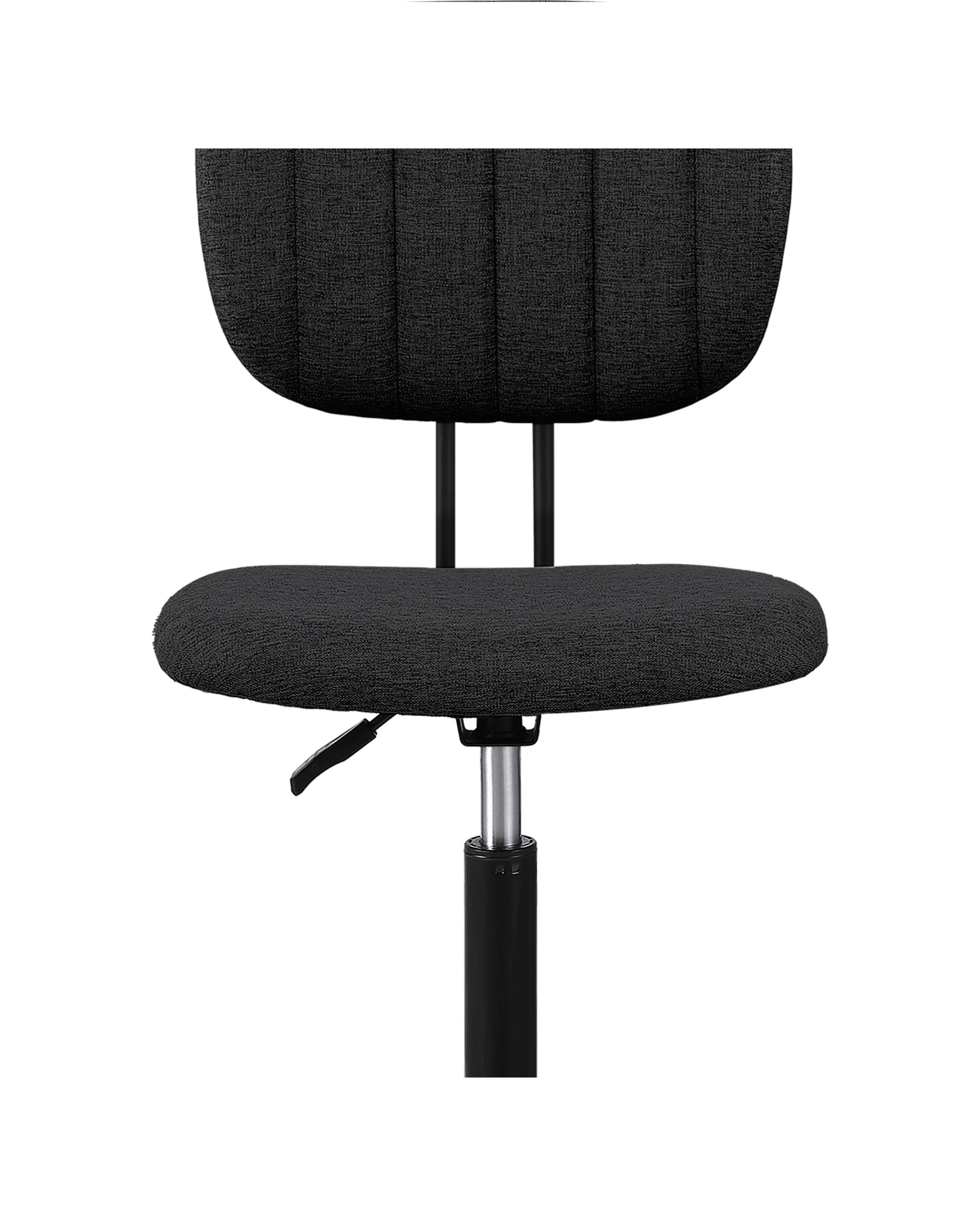 6 Artiss Armless Office Chair w/ Wheels, 360° Swivel, Height Adjustable, Fabric Seat & Back - Black, 6 of 7