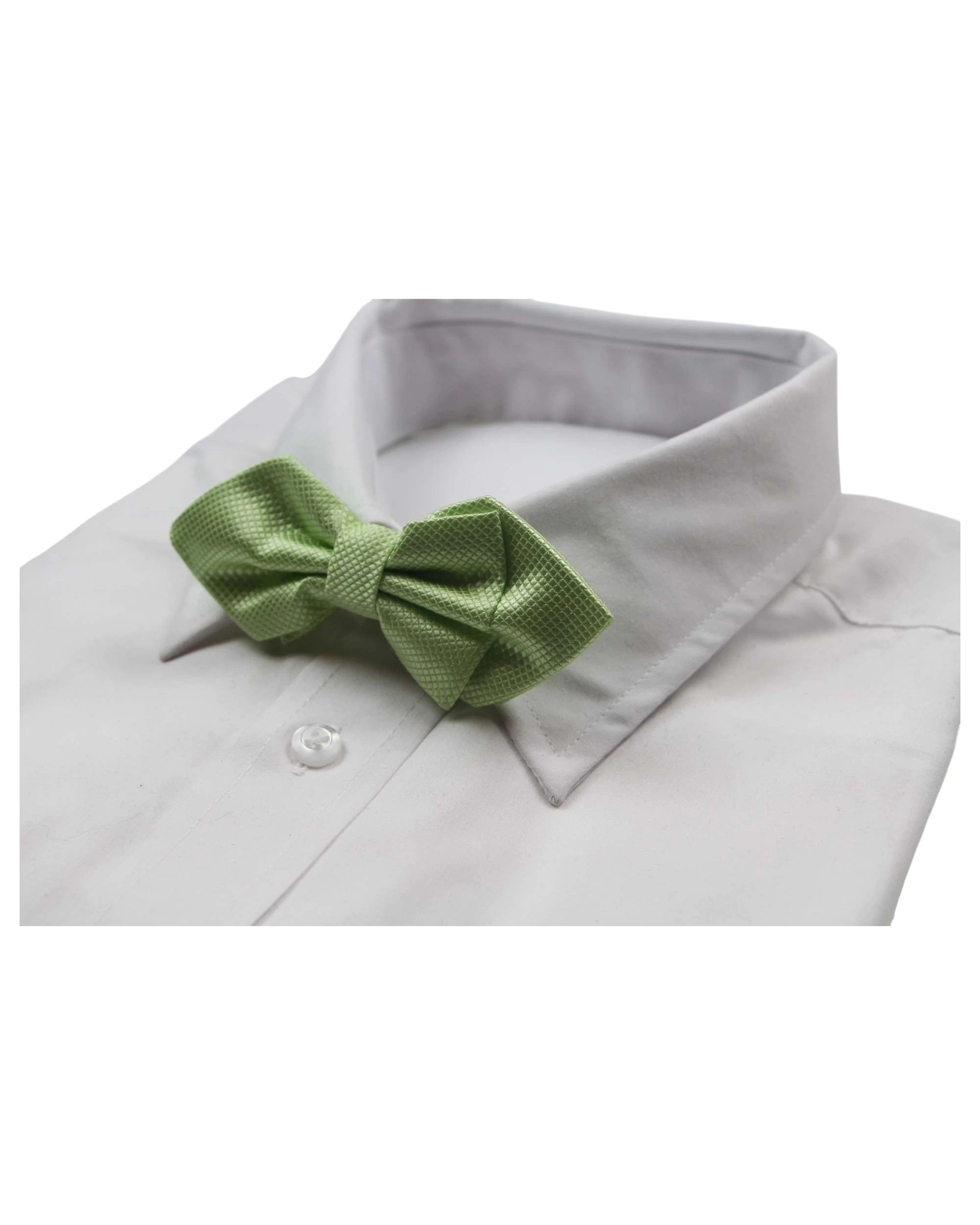 1 Zasel Mens Lime Diamond Shaped Checkered Bow Tie - Yellow, 1 of 4