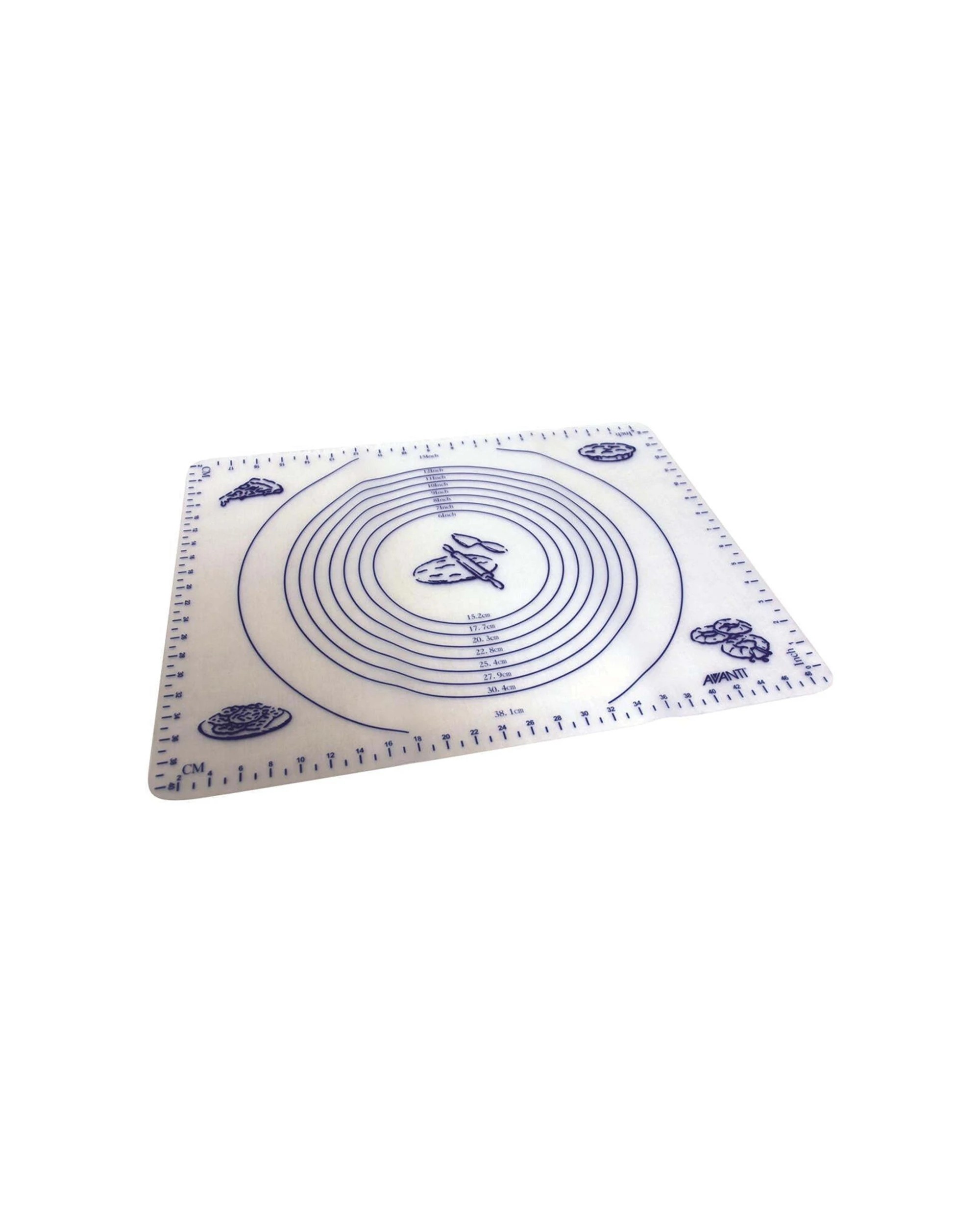 1 Avanti Silicone Pastry Mat 49.5cm Non Stick With Measurement Guides Oven Safe - White, 1 of 2