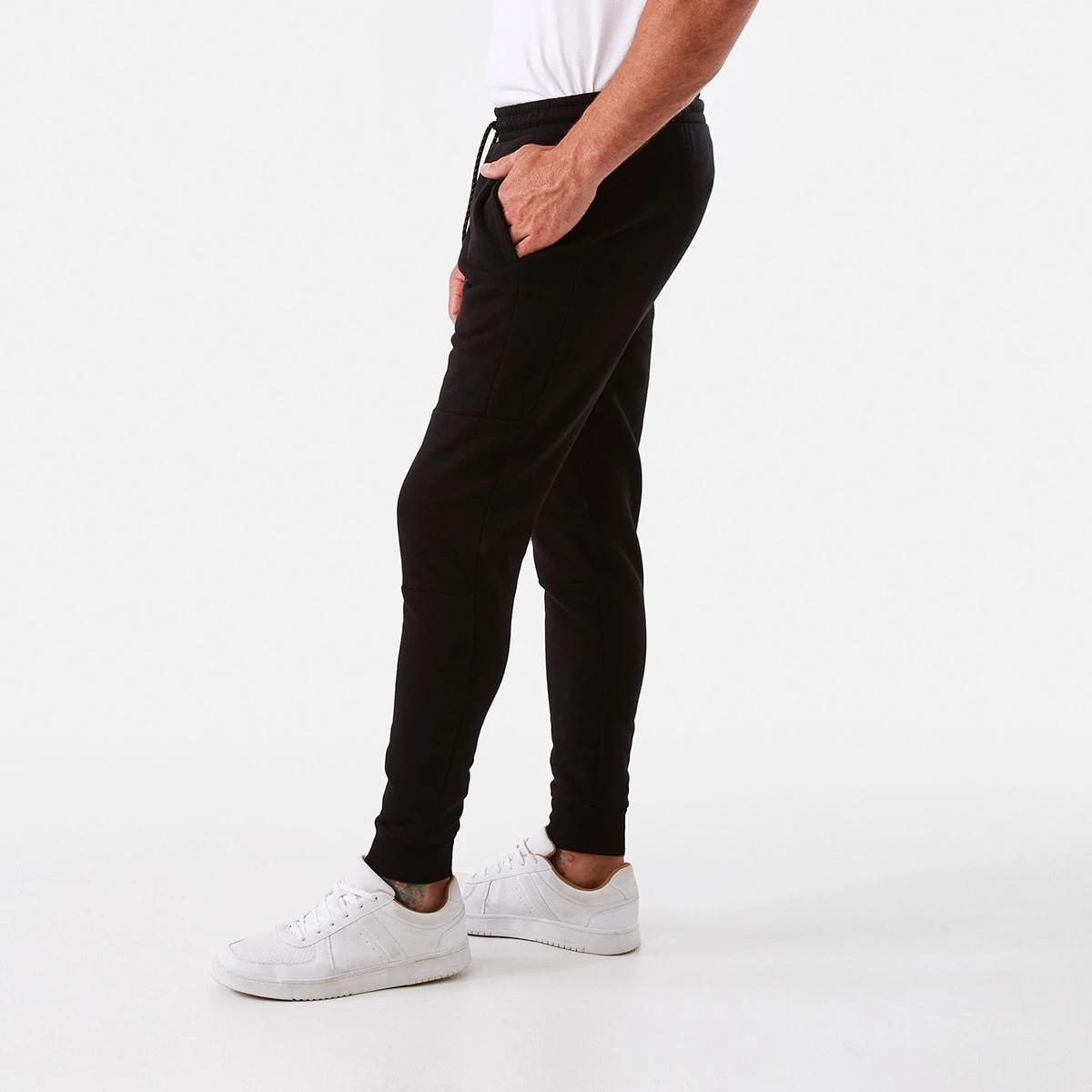 2 Active Mens Panel Trackpants Black, 2 of 6