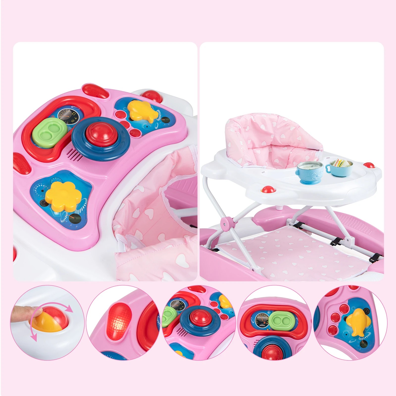 5 Costway Foldable Walker 6 in 1 Activity Center, 5 of 5