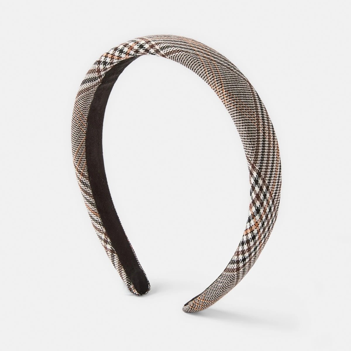 1 Thin Plaid Headband - Grey, 1 of 5