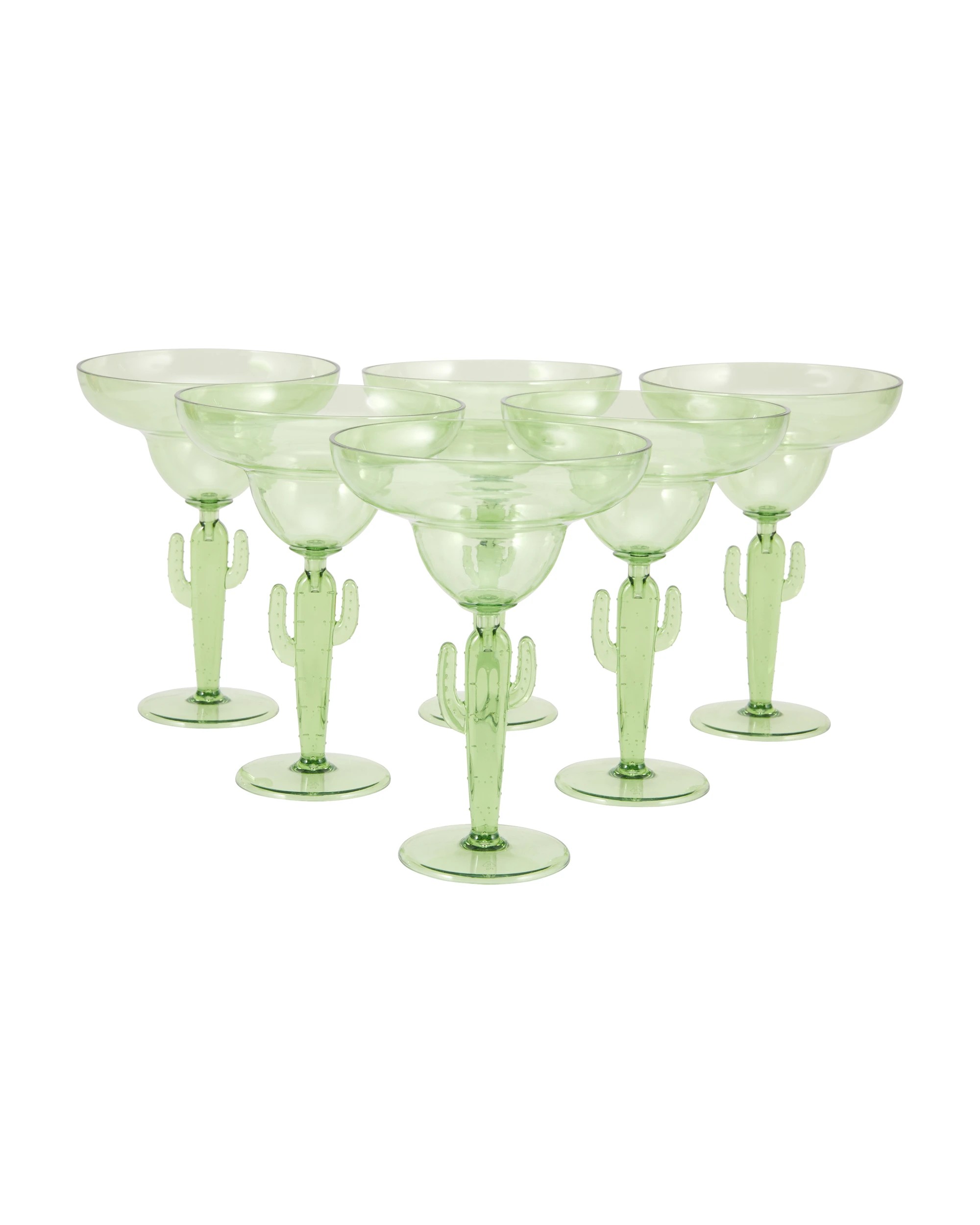1 6 Piece Reusable Cactus Margarita Glasses, 1 of 5
