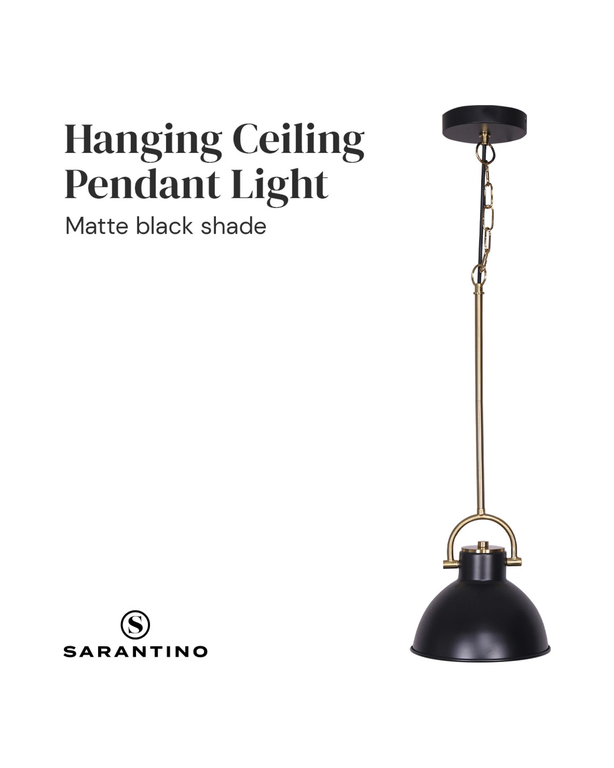 9 Sarantino Black And Gold Pendant Light, 9 of 10