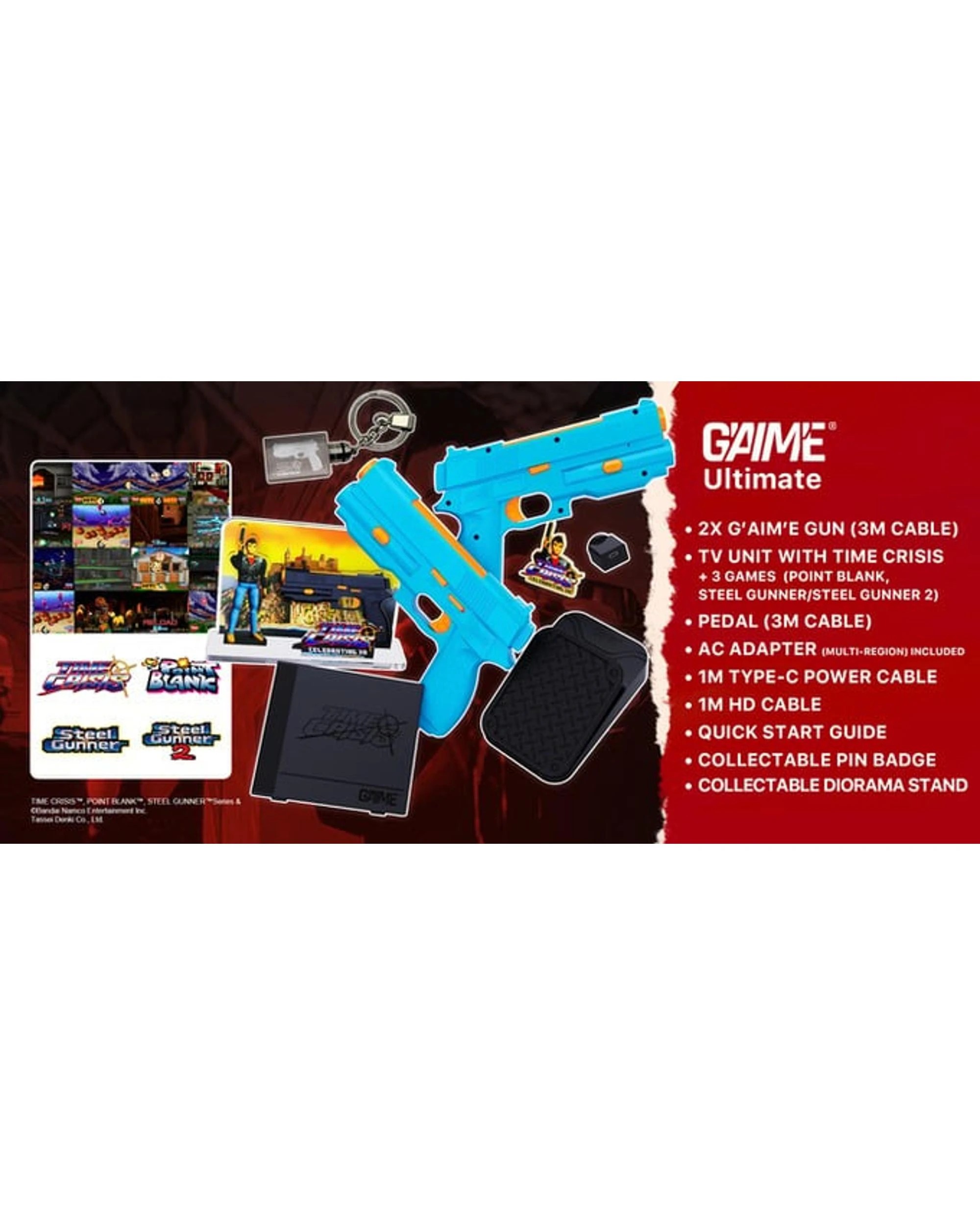 3 G'AIM'E Time Crisis Gun Controller Set for Modern TVs - 2 Gun Ultimate Pack - Blue, 3 of 9