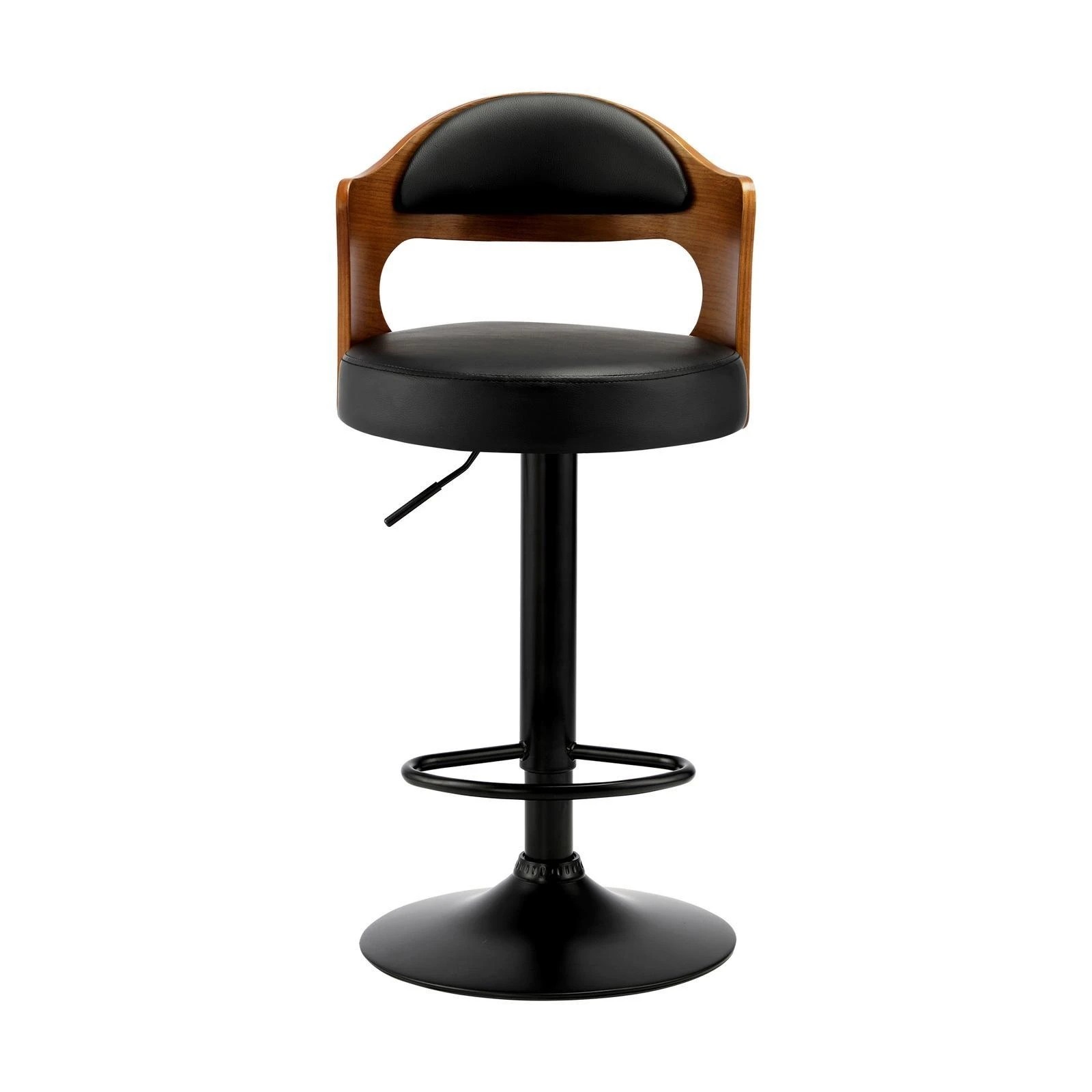 6 Oikiture Set Of 4 Bar Stools Kitchen Swivel Barstool Chairs Gas Lift Metal
 - Black, 6 of 10