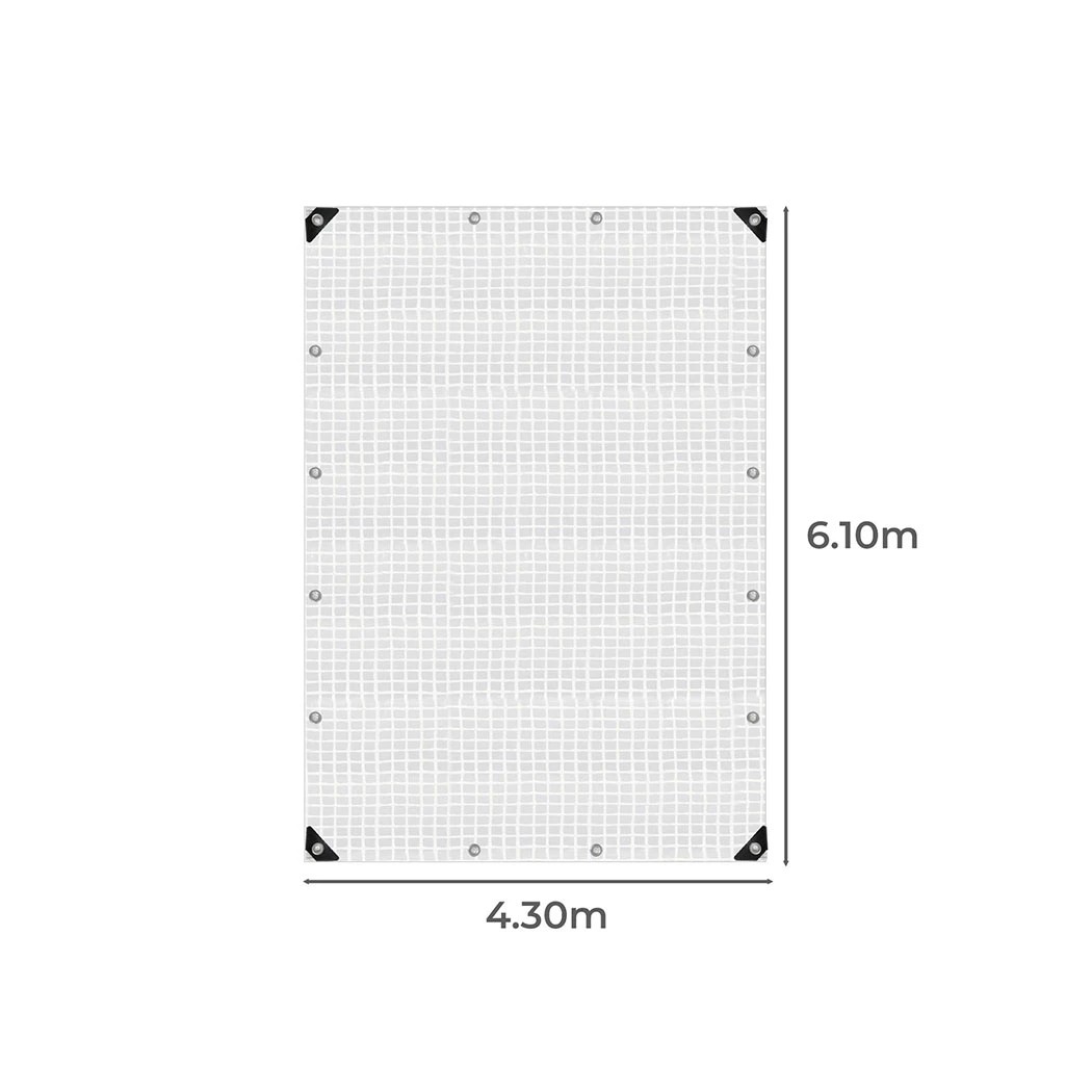 3 Mountview Heavy Duty Waterproof Poly Tarpaulin Camping Cover Clear Grid, 3 of 8