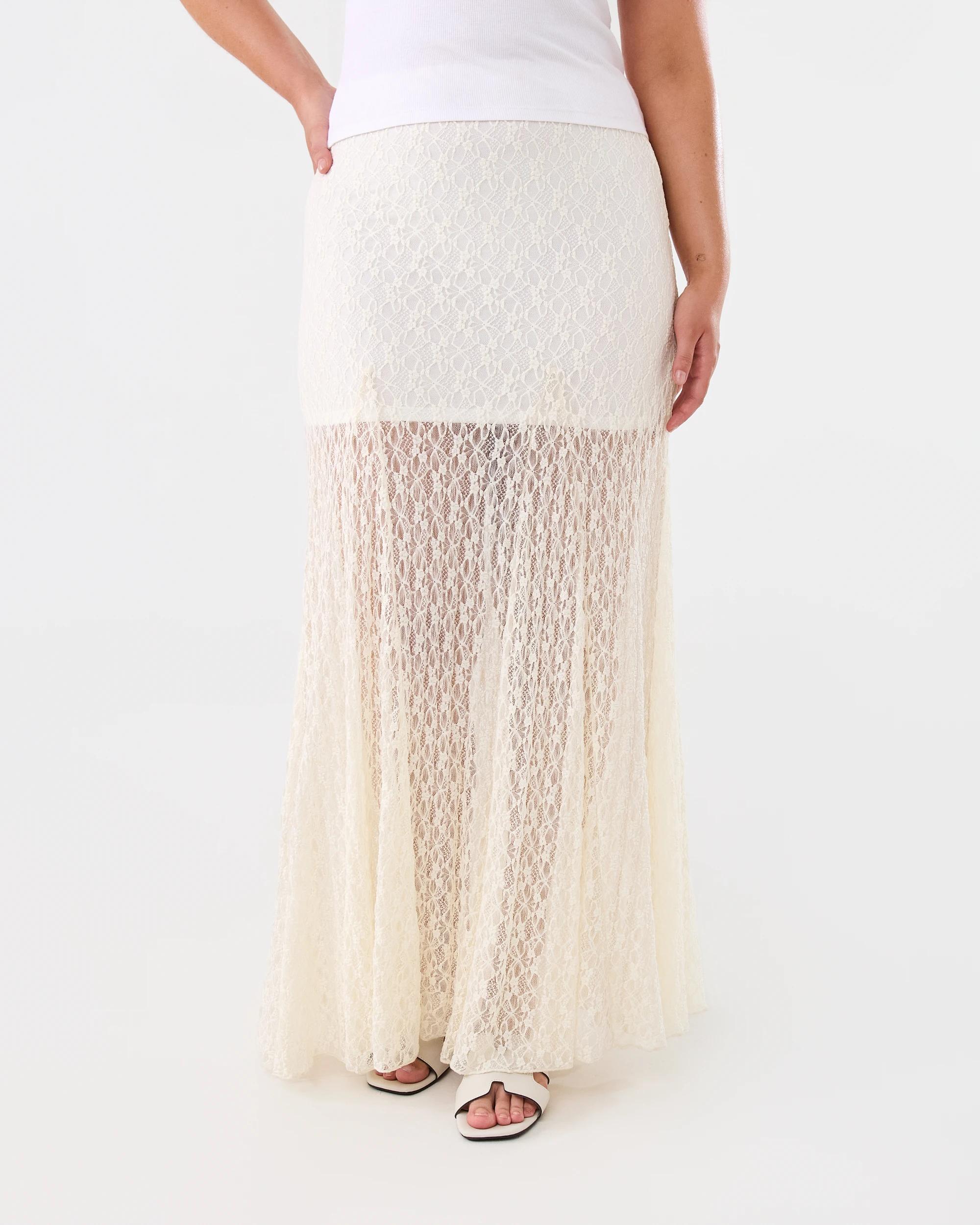 1 Lace Maxi Skirt Cld White, 1 of 5