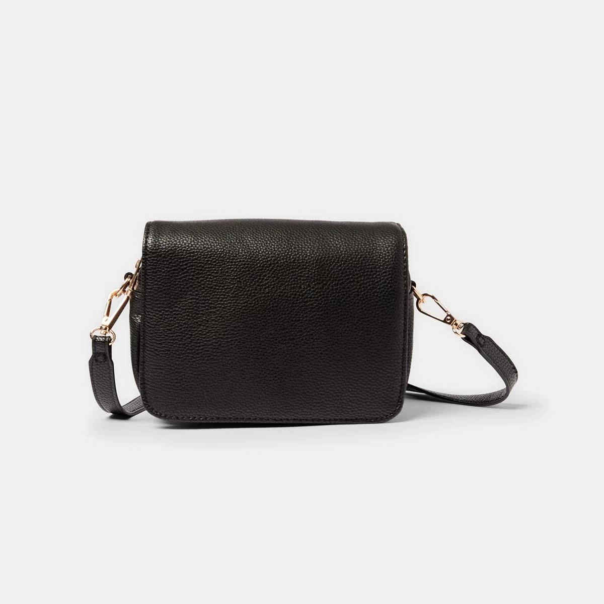 1 Front Flap Crossbody Bag Black, 1 of 5