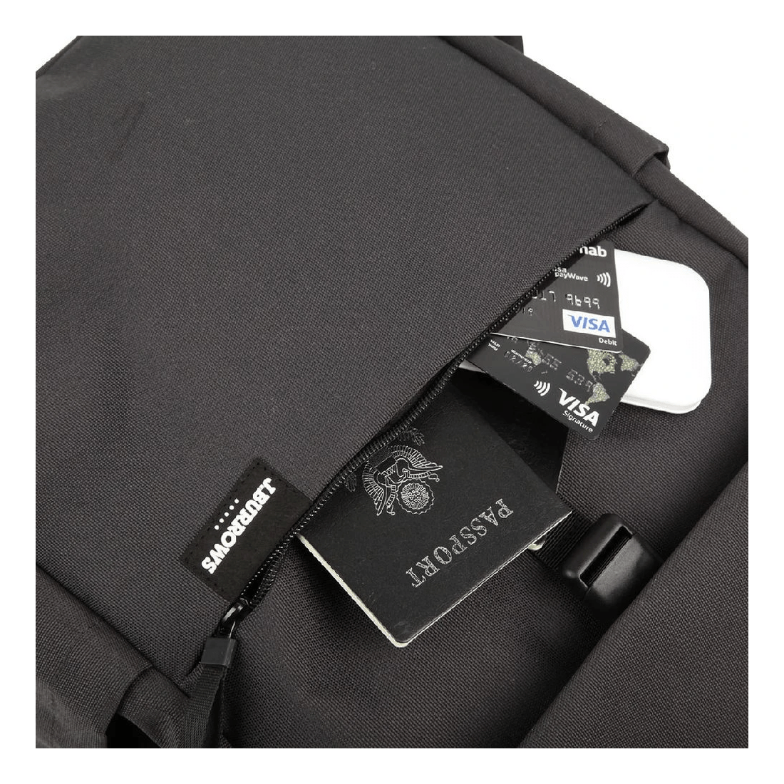 6 J.Burrows 15.6" Laptop Backpack Roll Top Black, 6 of 9