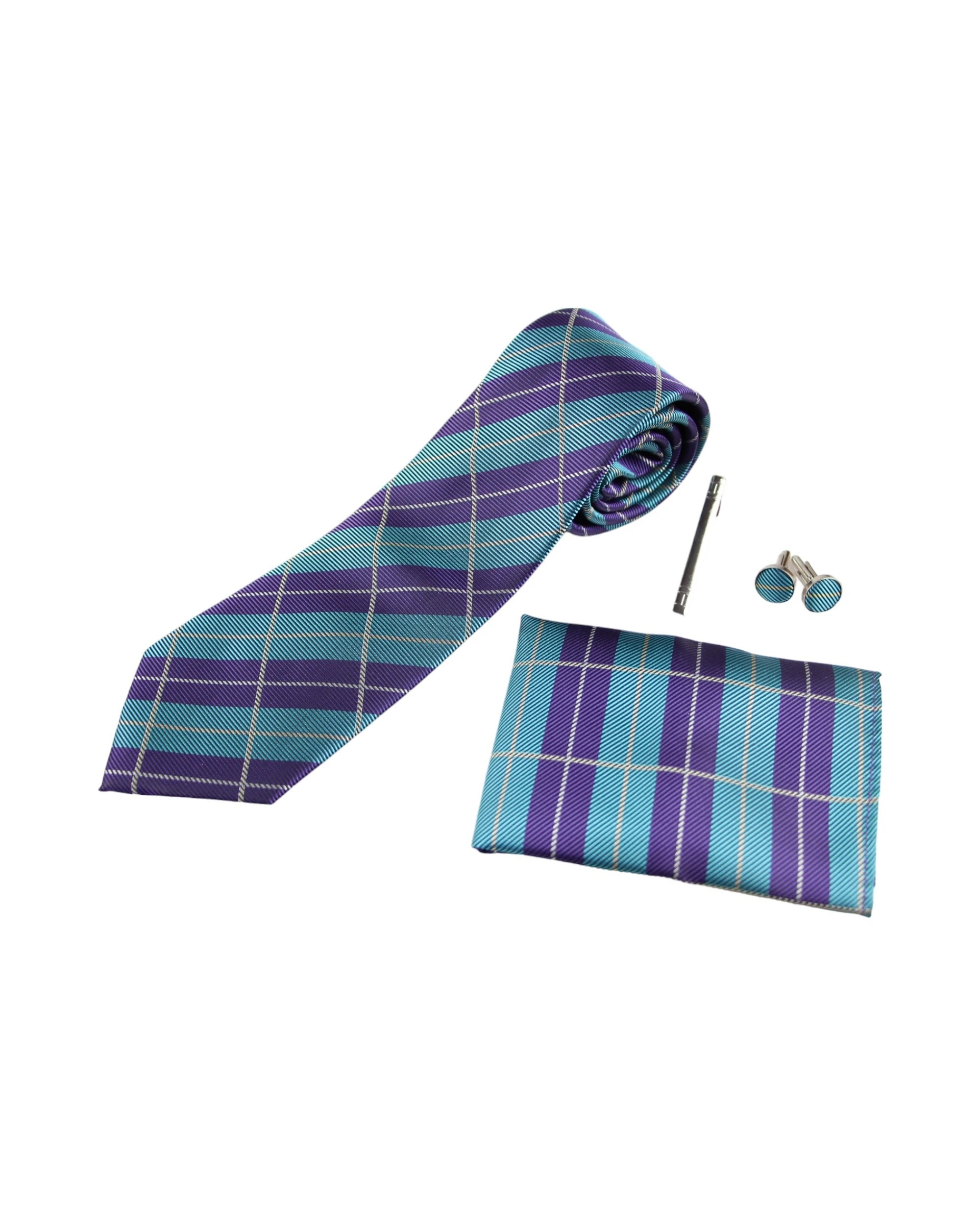 2 Zasel Mens Black Zig Zag Matching Bow Tie, Pocket Square & Cuff Links Set, 2 of 2