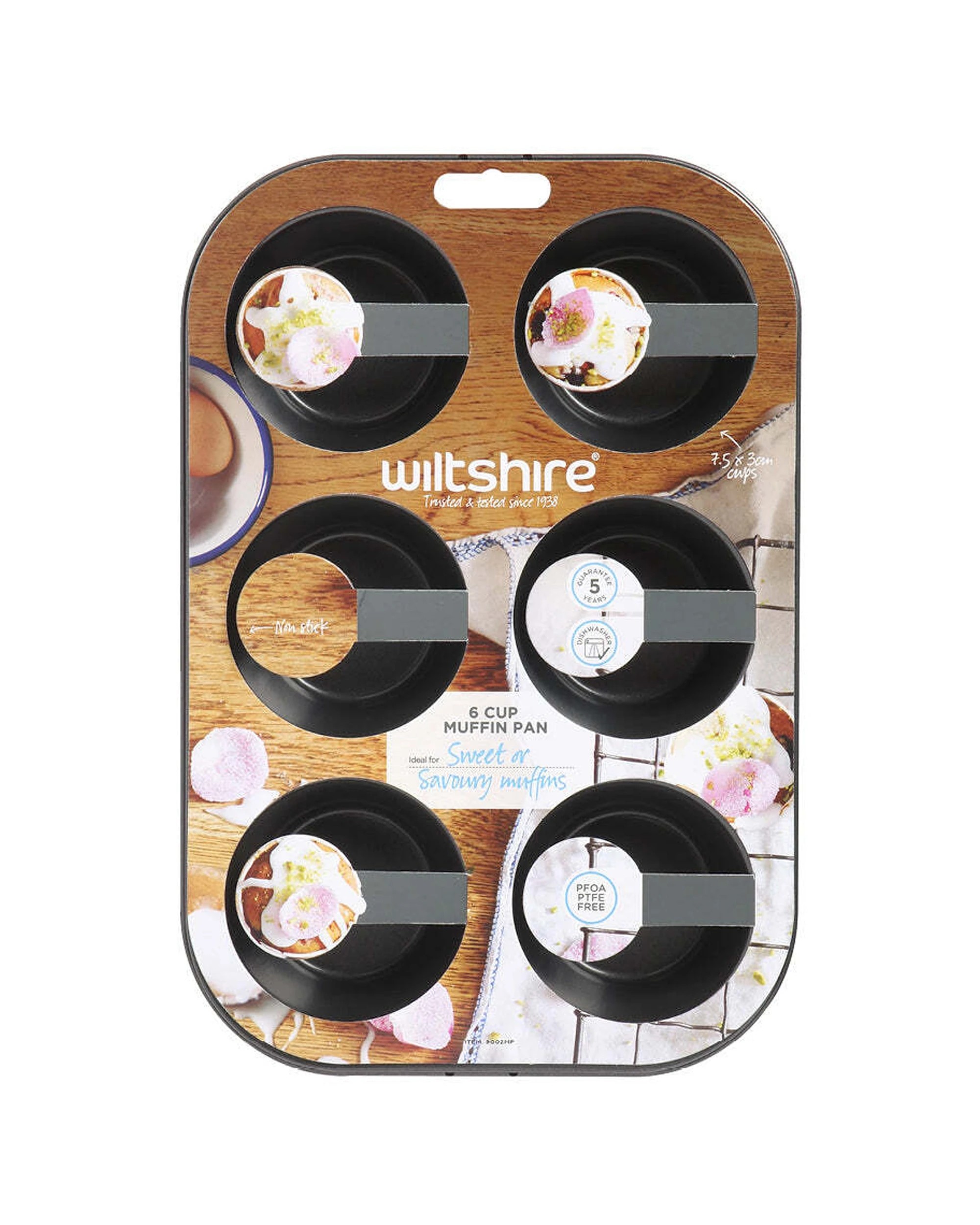 2 Wiltshire Easybake 6 Cup Cupcake Muffin Pan Oven Safe Baking Tray Non Stick Dishwasher Safe - Natural, 2 of 2