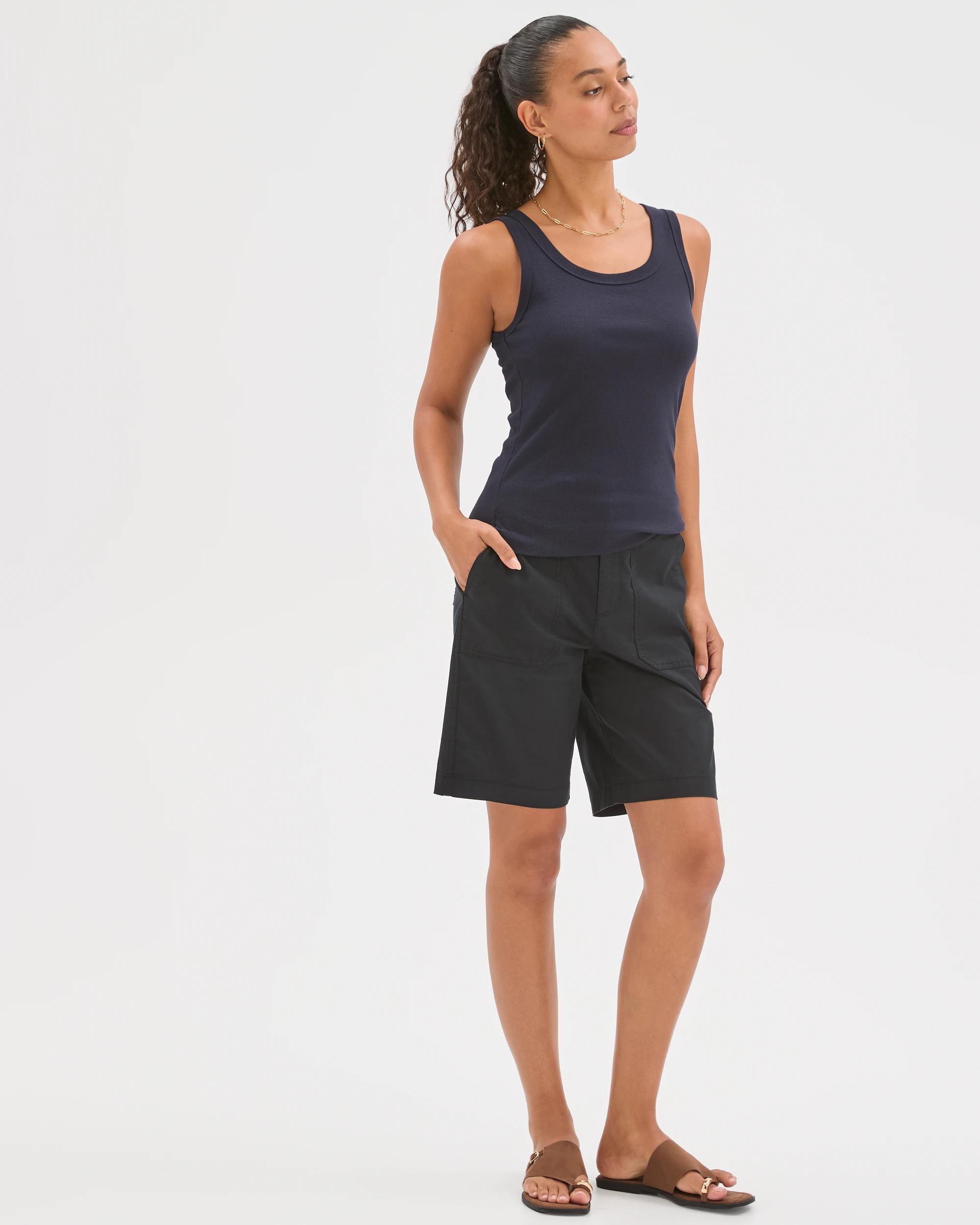 2 Target Woman Rib Waist Shorts BLACK, 2 of 8