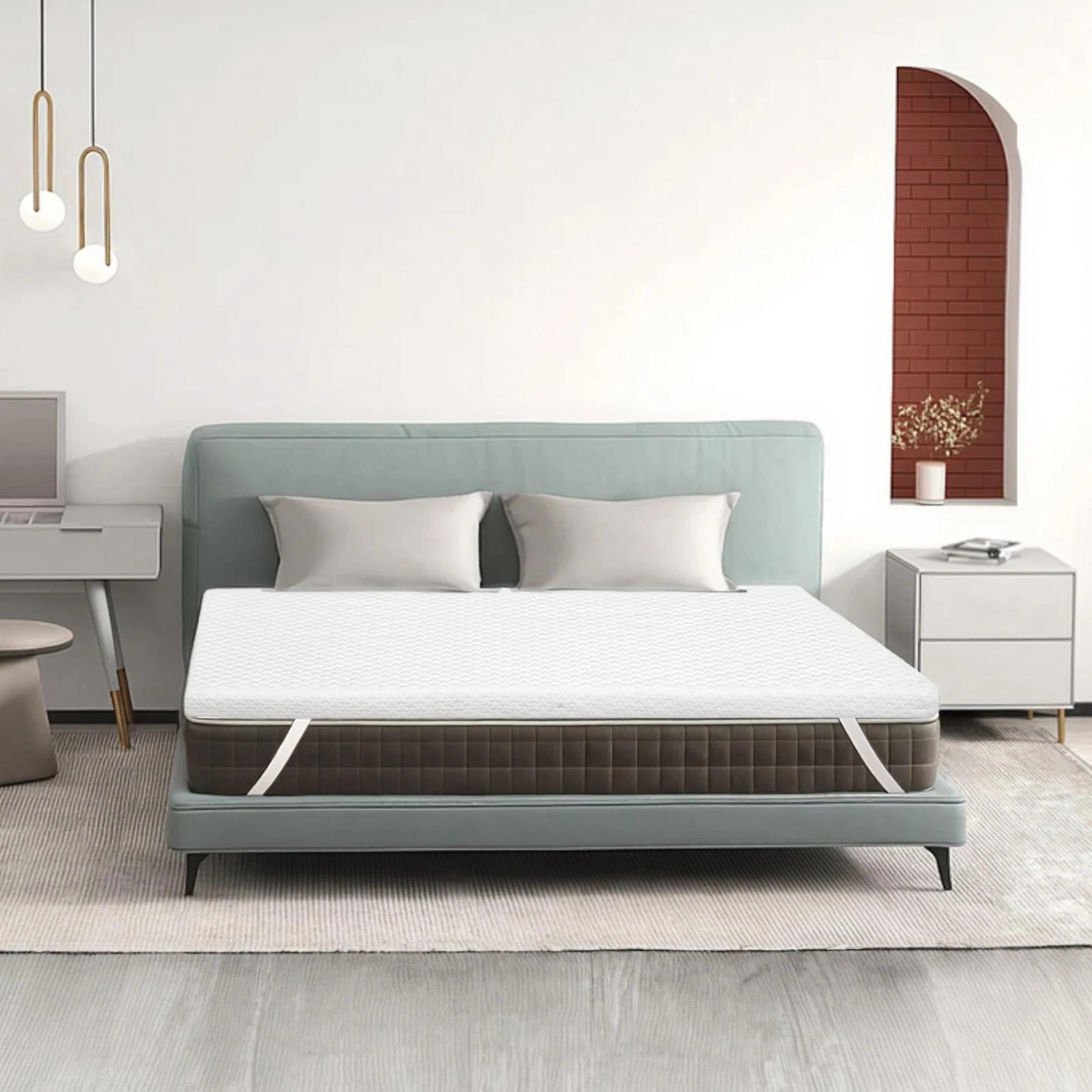 7 Dreamz Gel Memory Foam Mattress Topper Bed Cool Bamboo Cover Queen Washable 8cm, 7 of 9