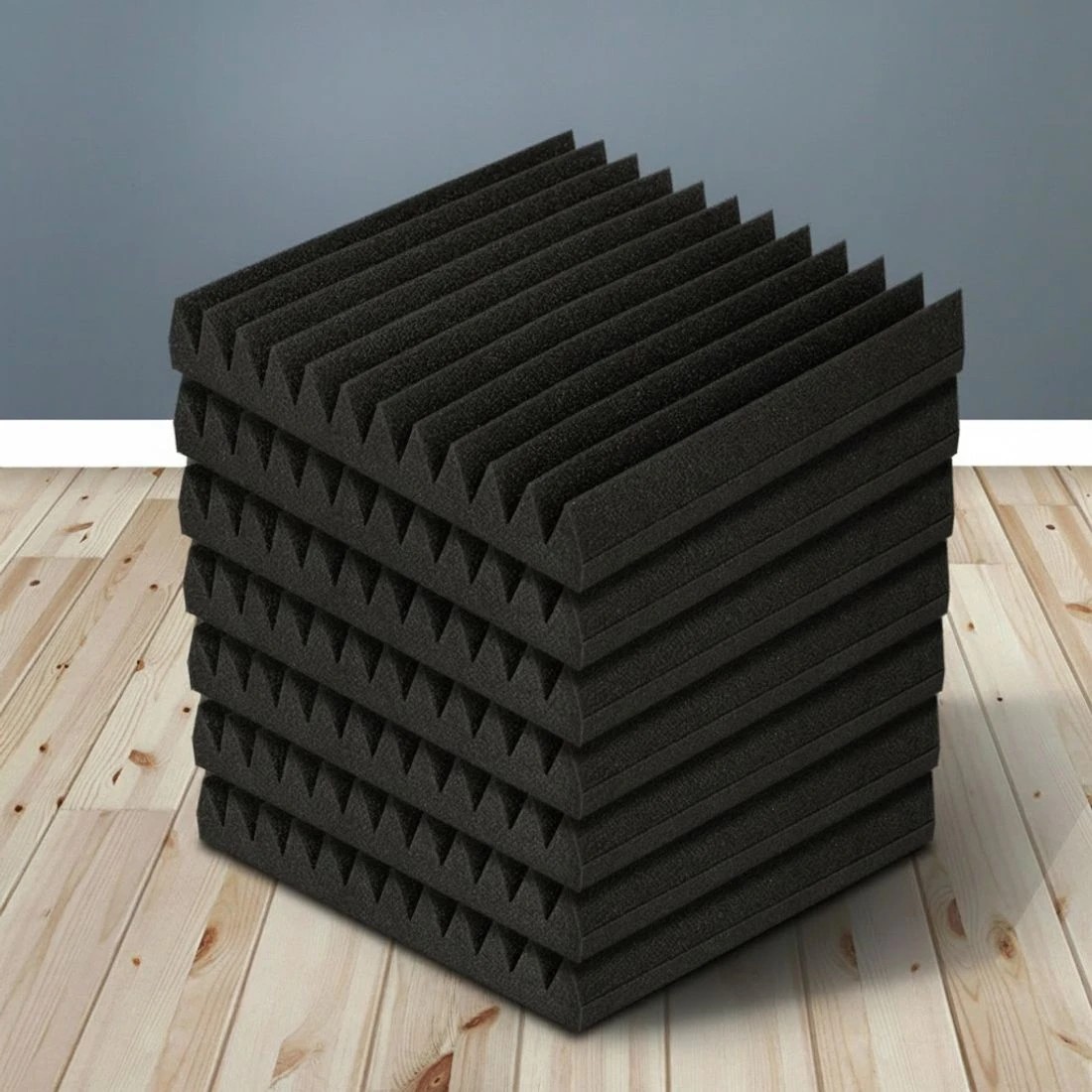 6 Alpha Acoustic Foam 60pcs 30x30x5cm Sound Absorption Proofing Panel Studio Wedge - Black, 6 of 6