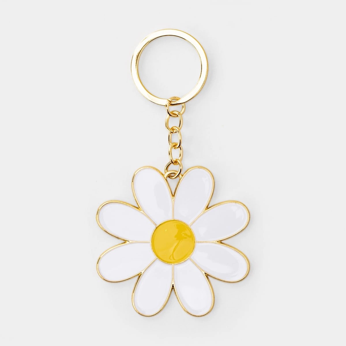 2 Daisy Keyring - Gold Look, 2 of 2
