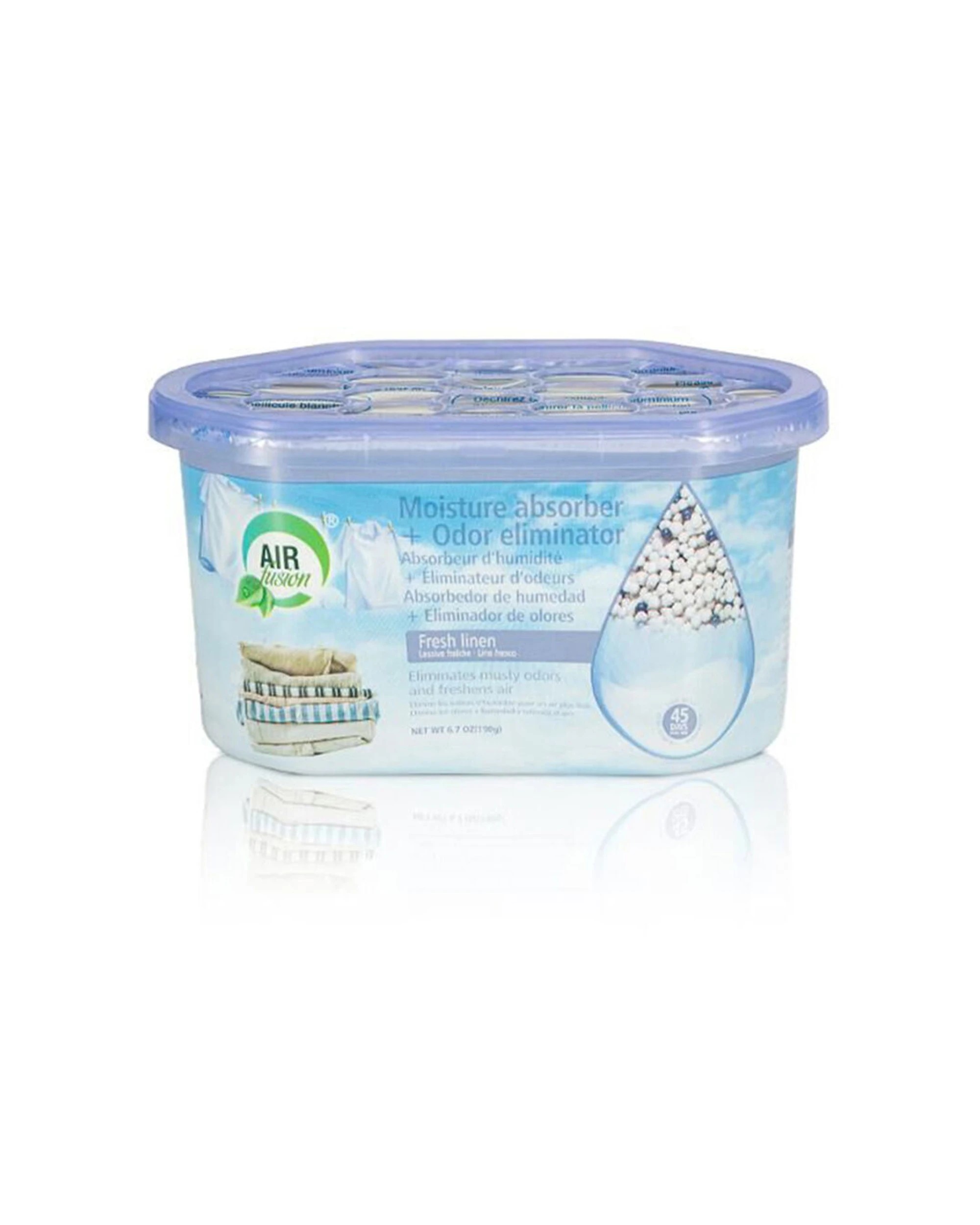 2 Air Fusion 24PK Moisture Absorber Odour Eliminator 189g Fresh Linen Scent - White, 2 of 3