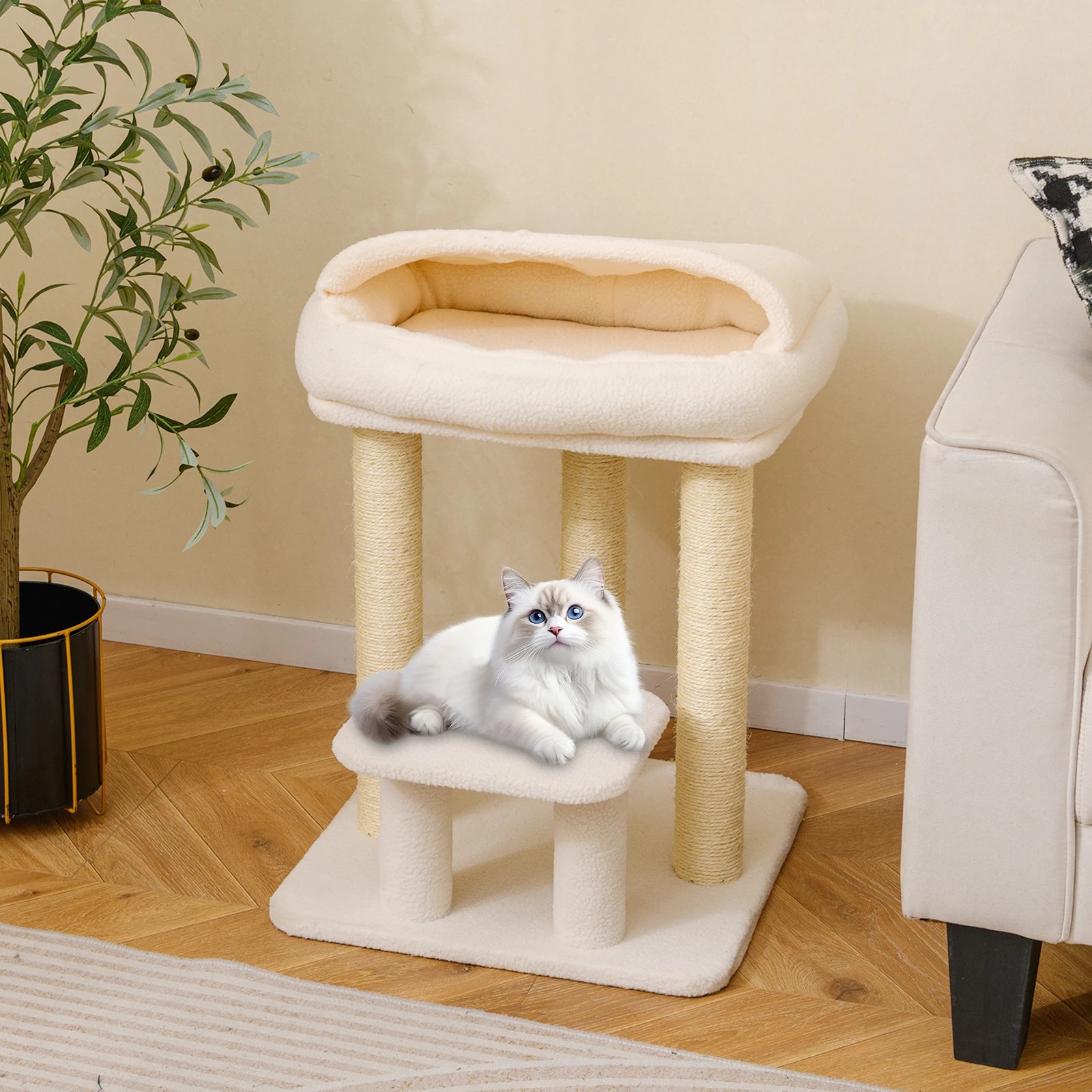 3 Costway Small Cat Tree Tower w/Sisal Scratching Posts Kitten Activity Center, 3 of 7