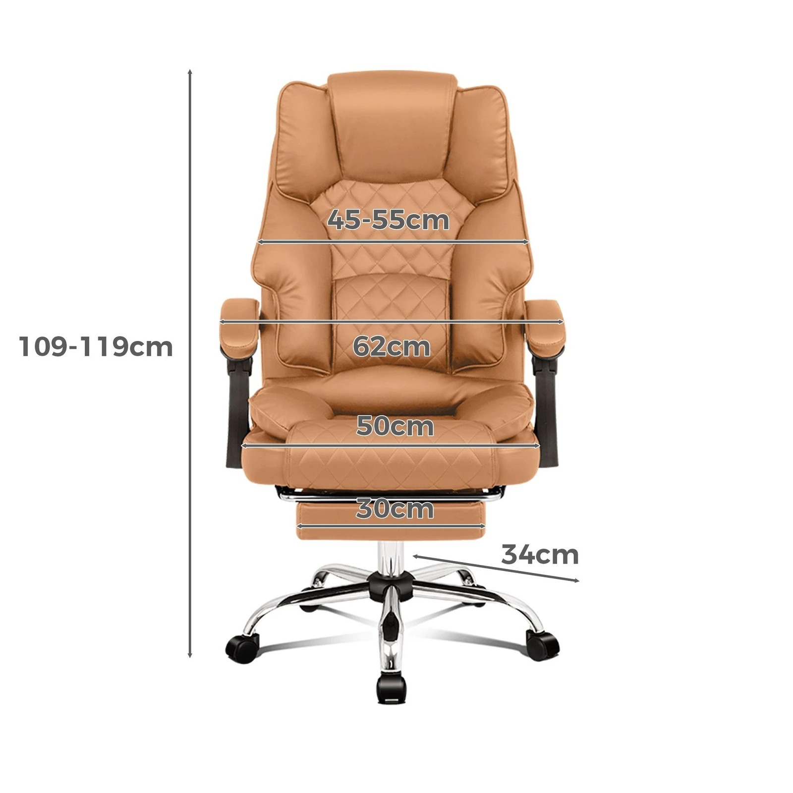 4 Alfordson Massage Office Chair Executive Heated Seat Computer Racing Recliner - Brown, 4 of 10