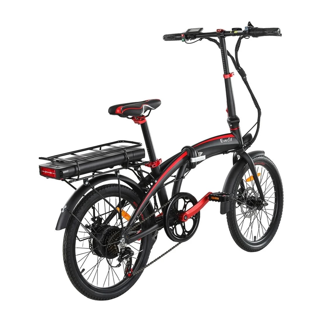 2 Everfit Folding Electric Bike Urban City Bicycle eBike Rechargeable Battery 250W - Black, 2 of 5