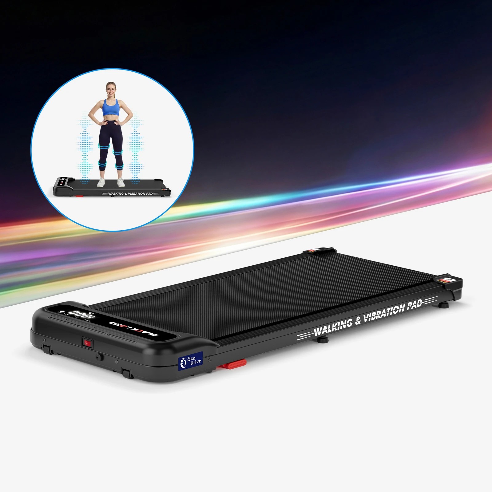 2 Black Lord Treadmill 4-in-1 Walking Vibration Pad Incline with Magnetic Remote - Black, 2 of 9