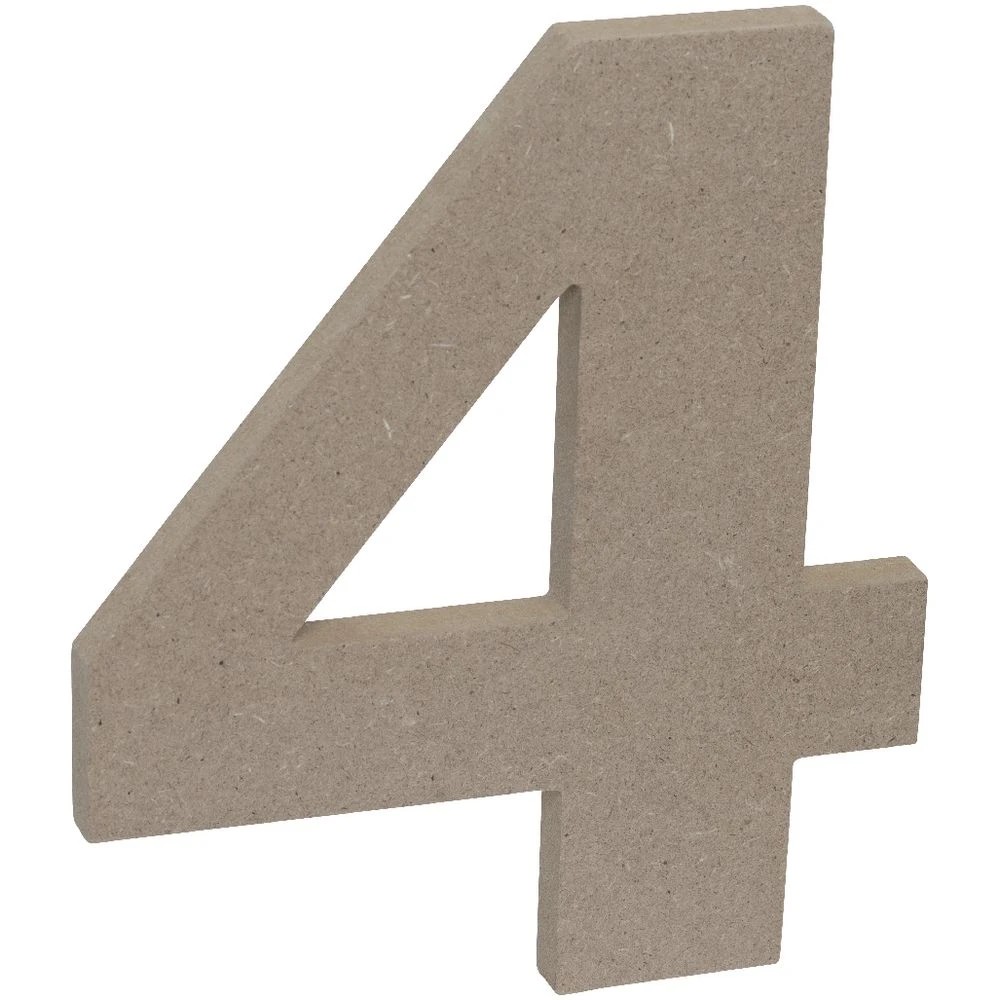 3 Born Wooden Number 4 20cm, 3 of 3