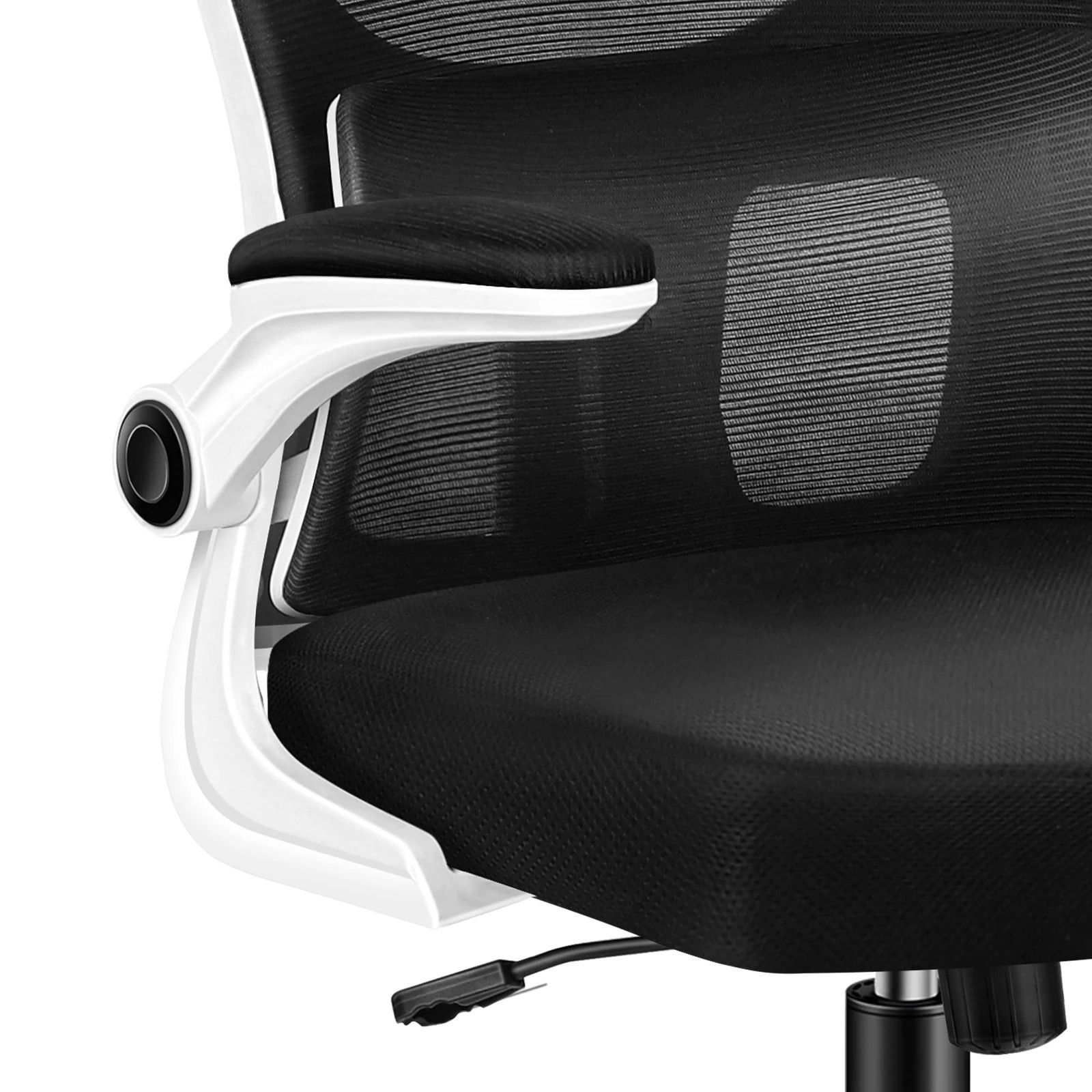 9 Alfordson Mesh Office Chair Gaming Executive Computer Tilt Fabric Seat Work - White Black, 9 of 9