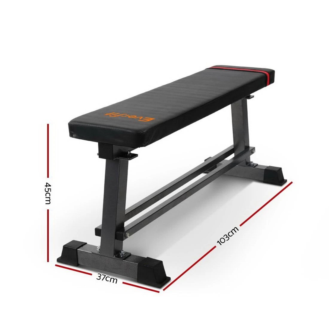 2 Everfit Weight Bench Flat Bench Press Home Gym Equipment 300kg Capacity - Black, 2 of 7