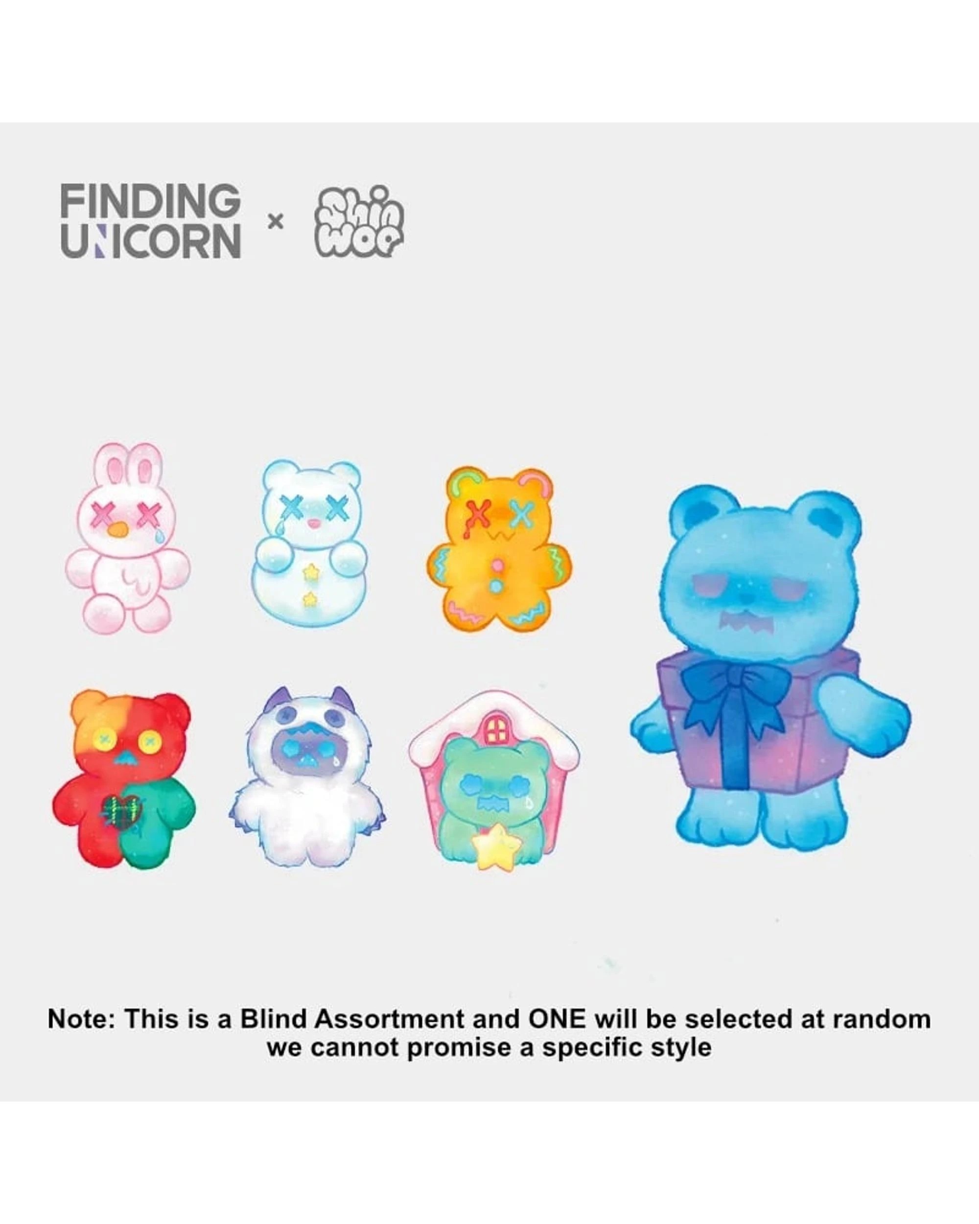 3 Finding Unicorn ShinWoo Ghost Bear Cold Hug Series Plush Blind Box, 3 of 9
