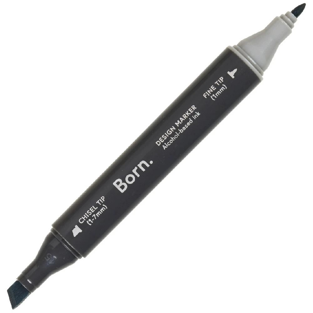 1 Born Professional Dual-Tip Artist Marker Green Grey GG030, 1 of 4