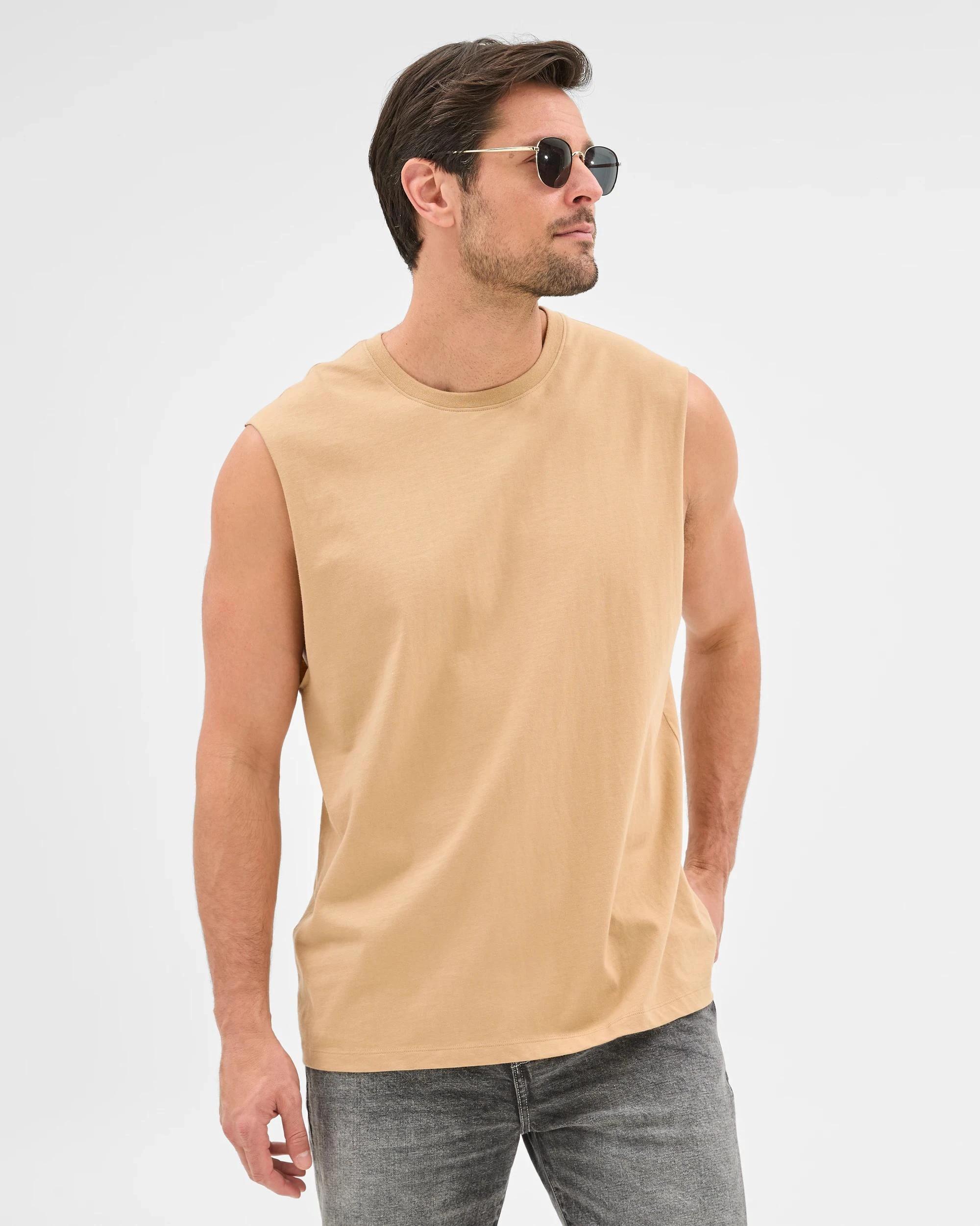 1 Target Australian Cotton Plain Tank Top SAND, 1 of 5