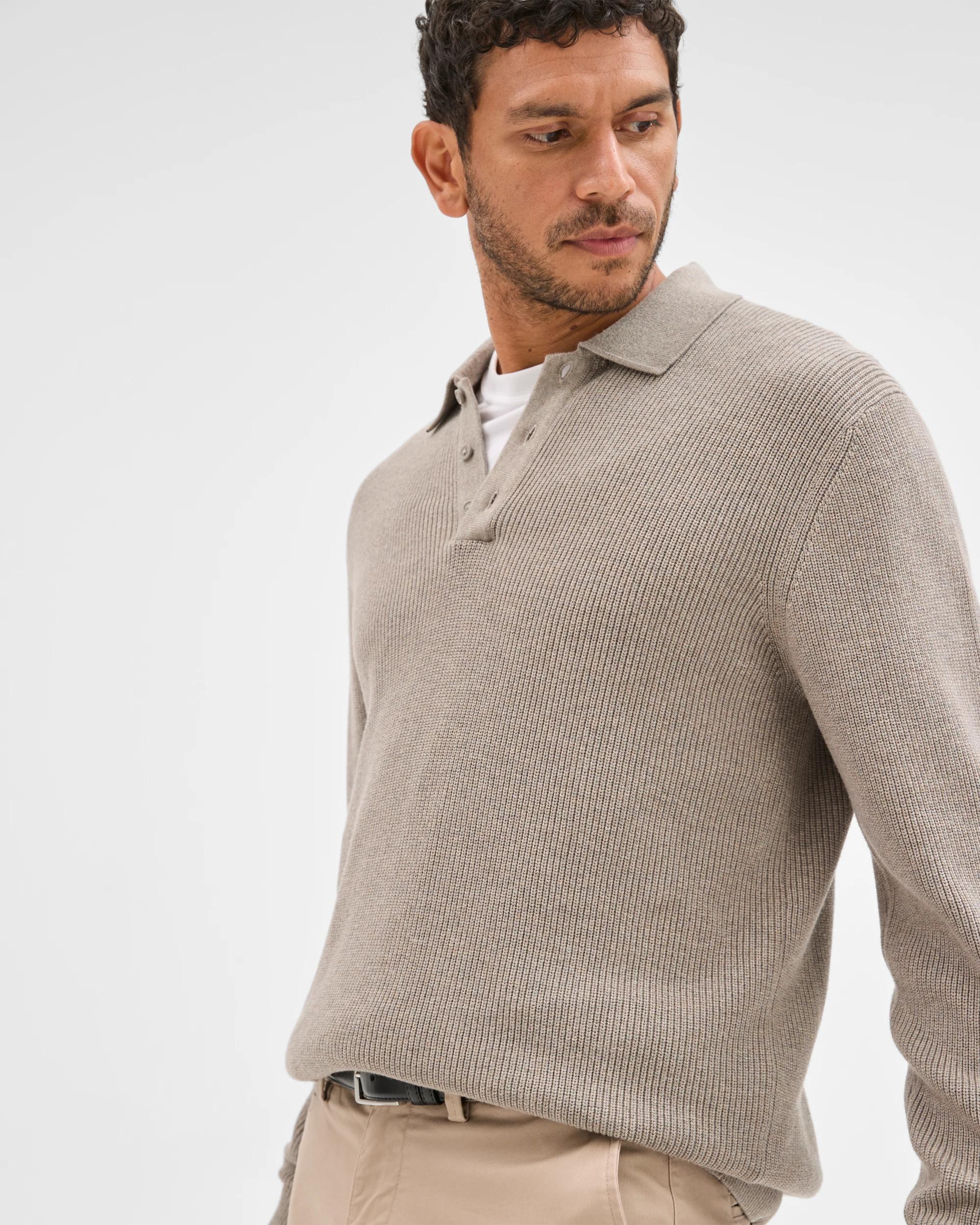 3 Target Man Australian Cotton Lightweight Long Sleeve Polo Neck Knit Jumper ROCK, 3 of 8