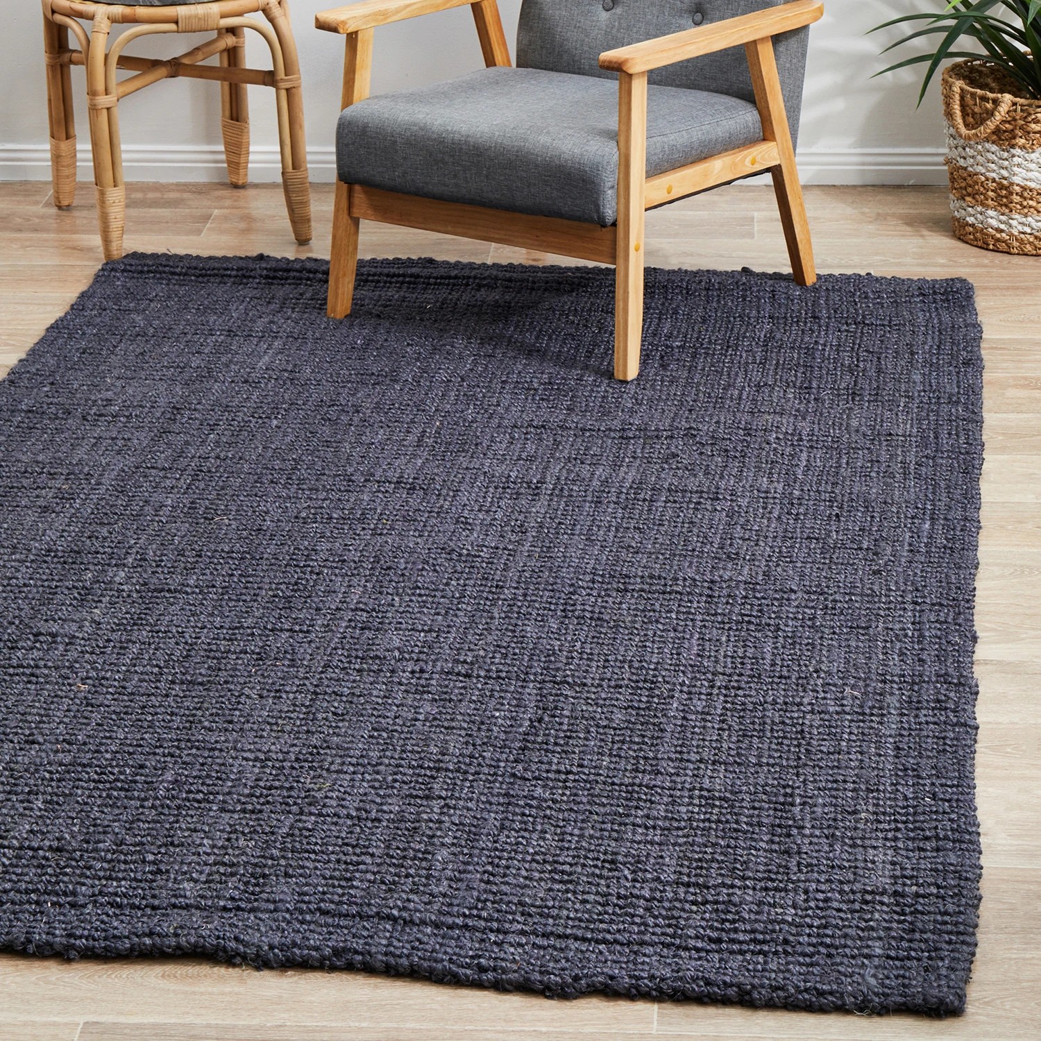 4 Common Ground Rugs Solace Barker 220x150cm - Medium Handwoven Jute Floor Rug - Blue, 4 of 9