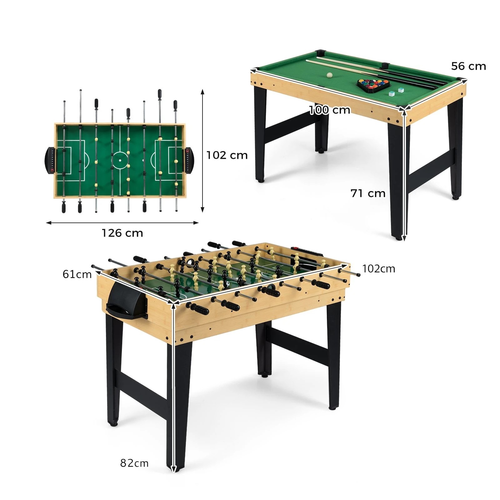 3 Costway 10-in-1 Combo Game Table Set Multi Game Table w/Foosball Stackable Combination Table Set, 3 of 3