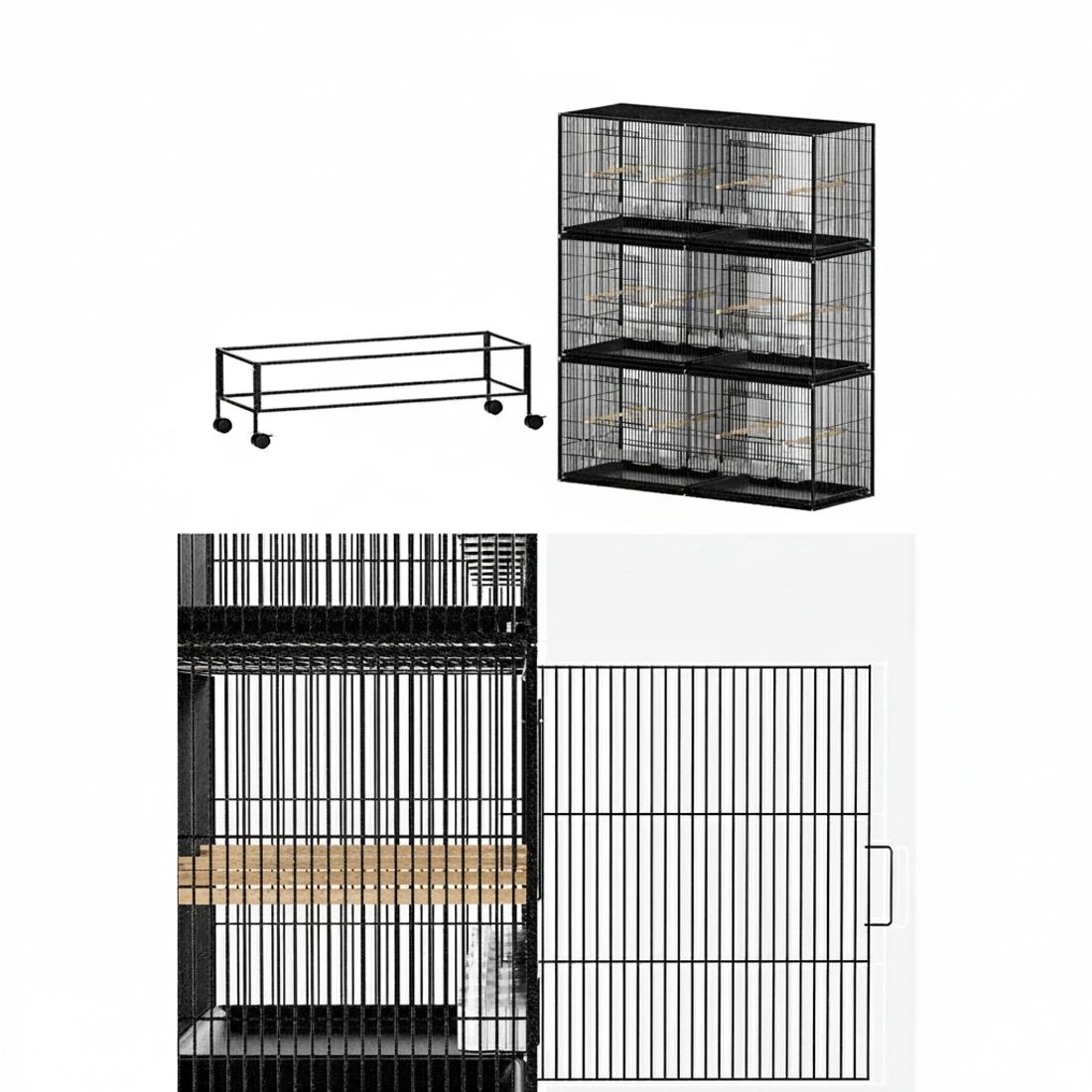 5 i.Pet Bird Cage 175cm Large Aviary - Black, 5 of 6