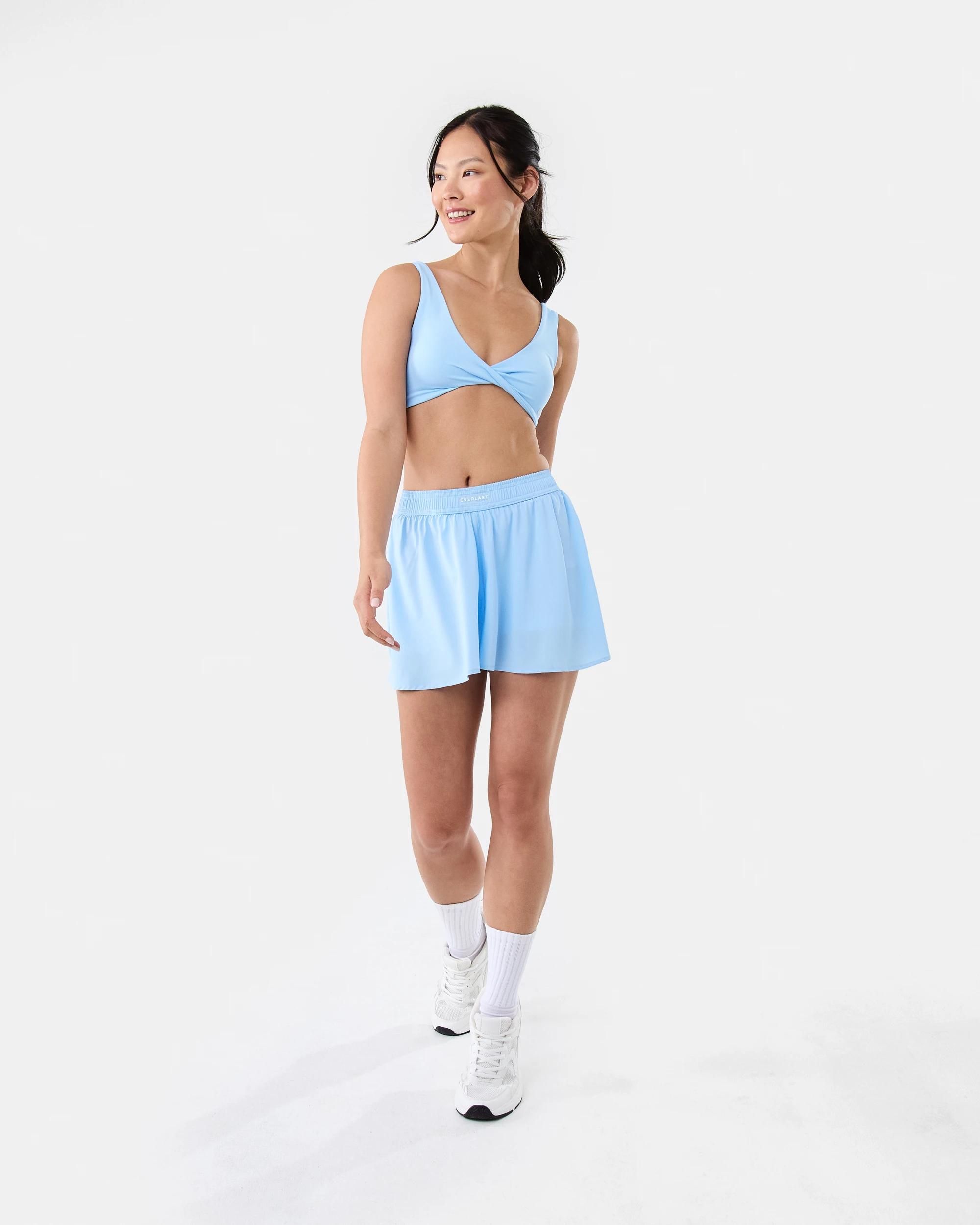 2 Everlast Womens Twist Front Crop Top Blue Chalk, 2 of 7